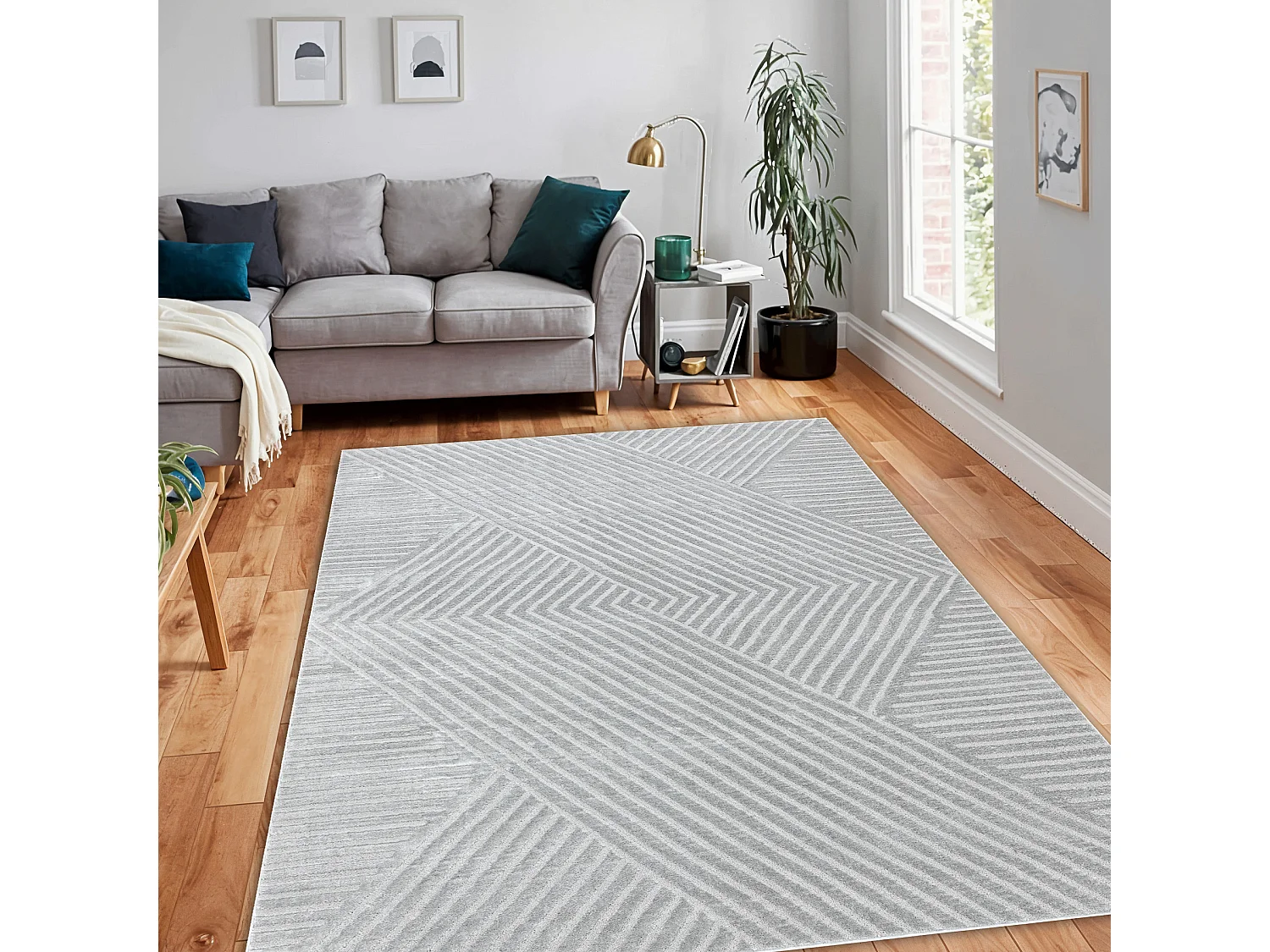 Teppich BALANCE 1503 grau - Geometrisch, strukturell, glamour 120x170 cm