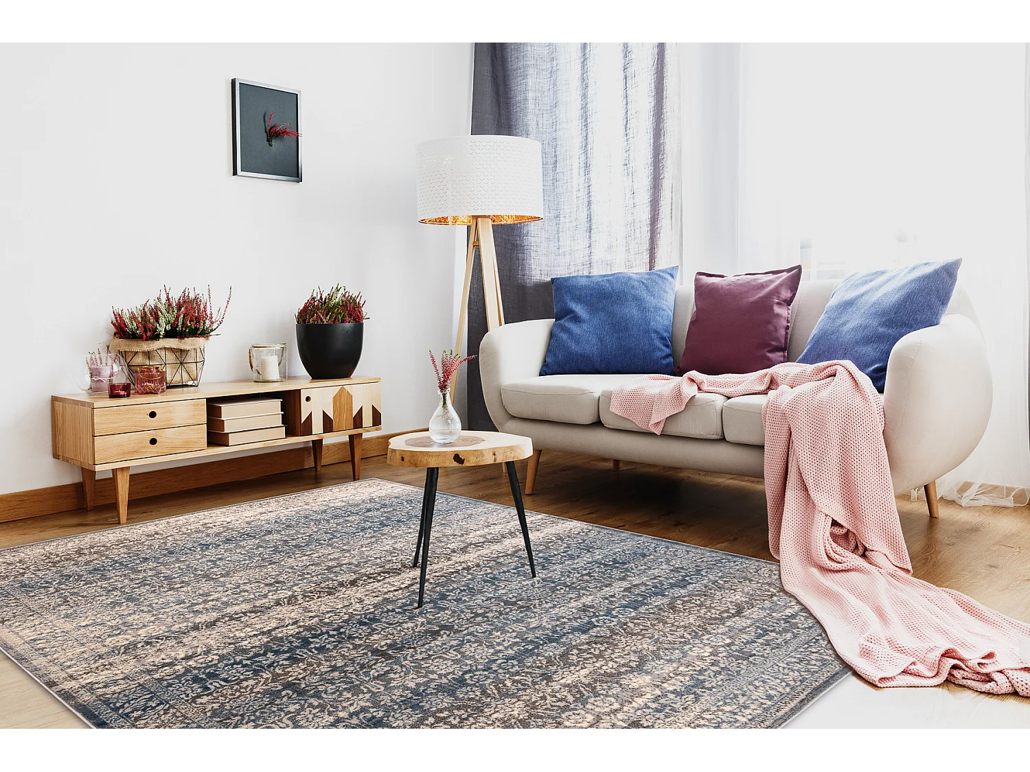 Tapijt NAIN Ornament, vintage 7594/51655 beige / blauw 120x170 cm