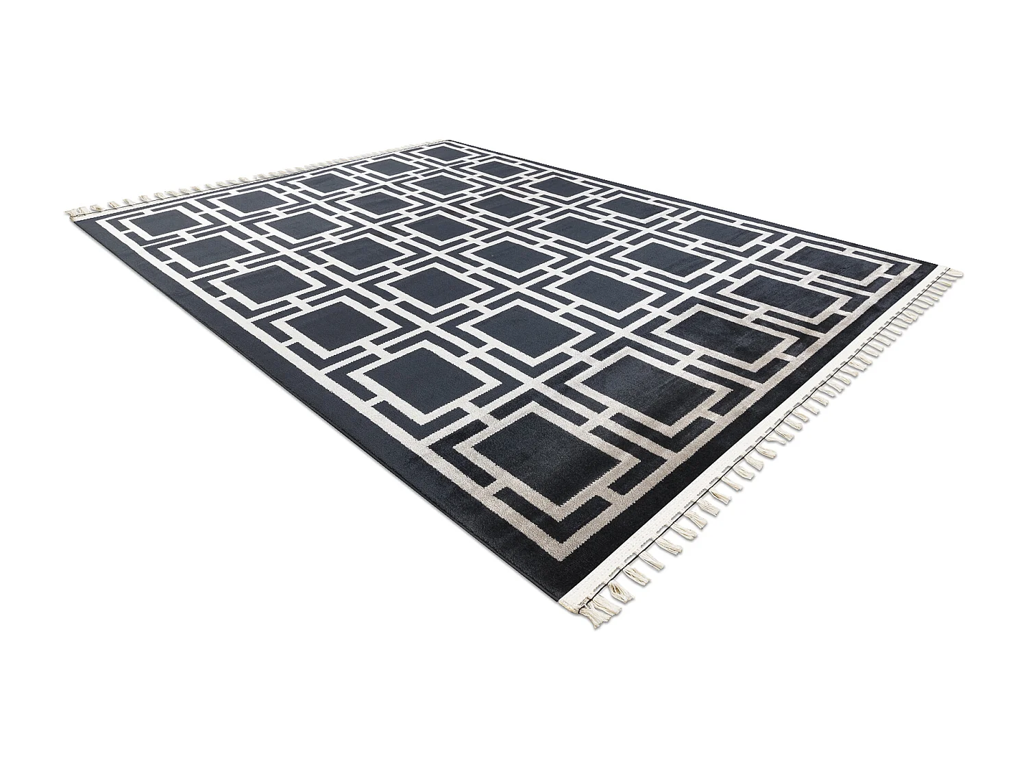 Tapijt AMOUR 53078B zwart - Geometrisch, kleur modern, elegant 118x180 cm