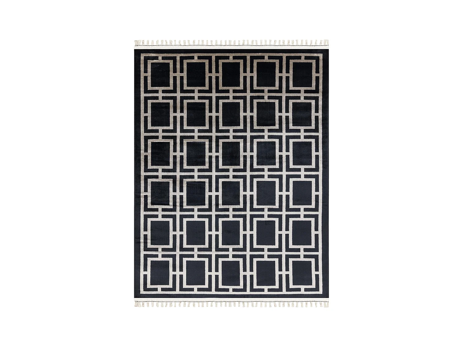 Tapis AMOUR 53078B noir - Géométrique, lignes moderne, élégant 118x180 cm