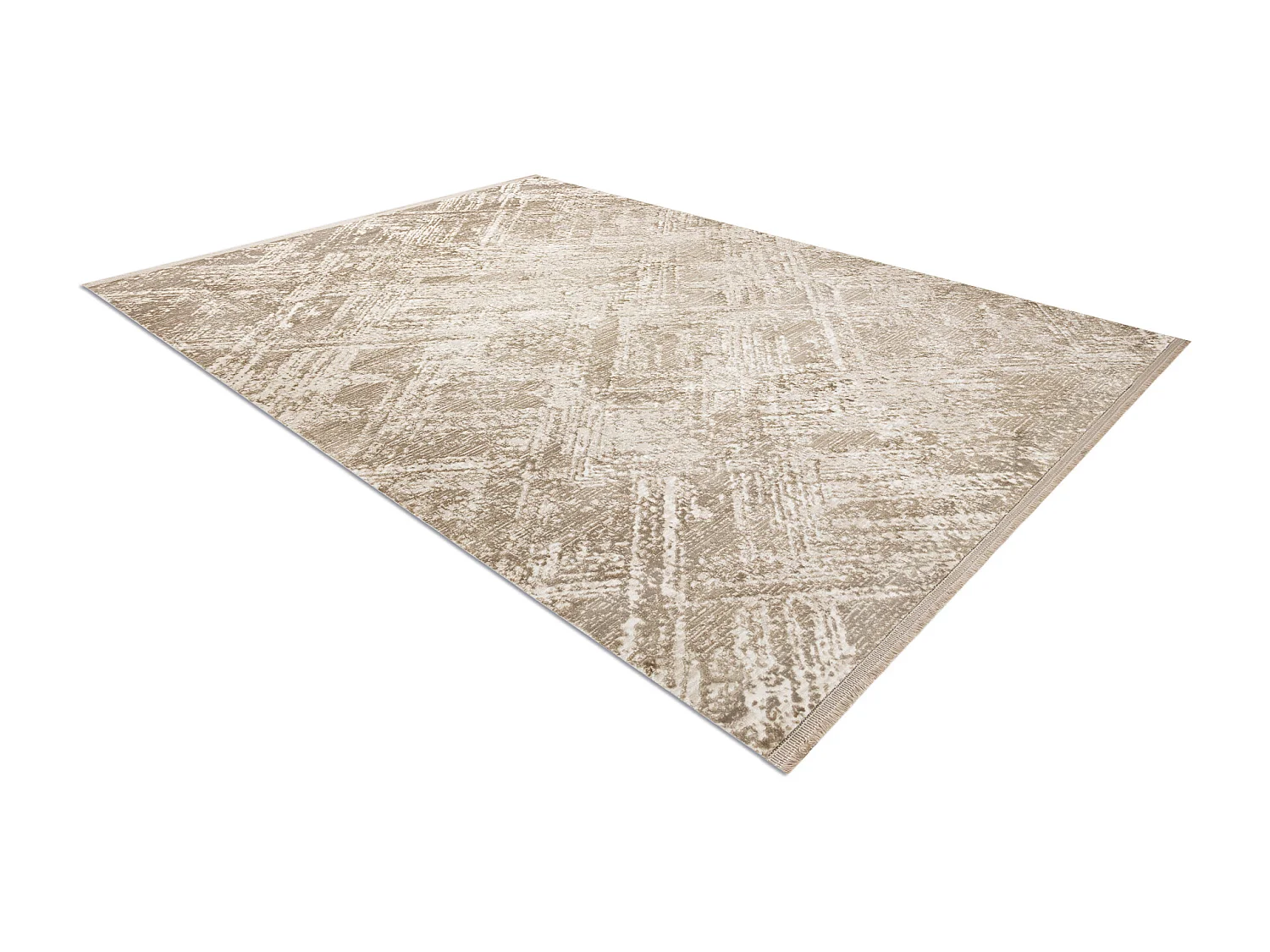Modern tapijt DUKE 51541 beige - Geometrisch, gestructureerd, zeer zac 80x150 cm