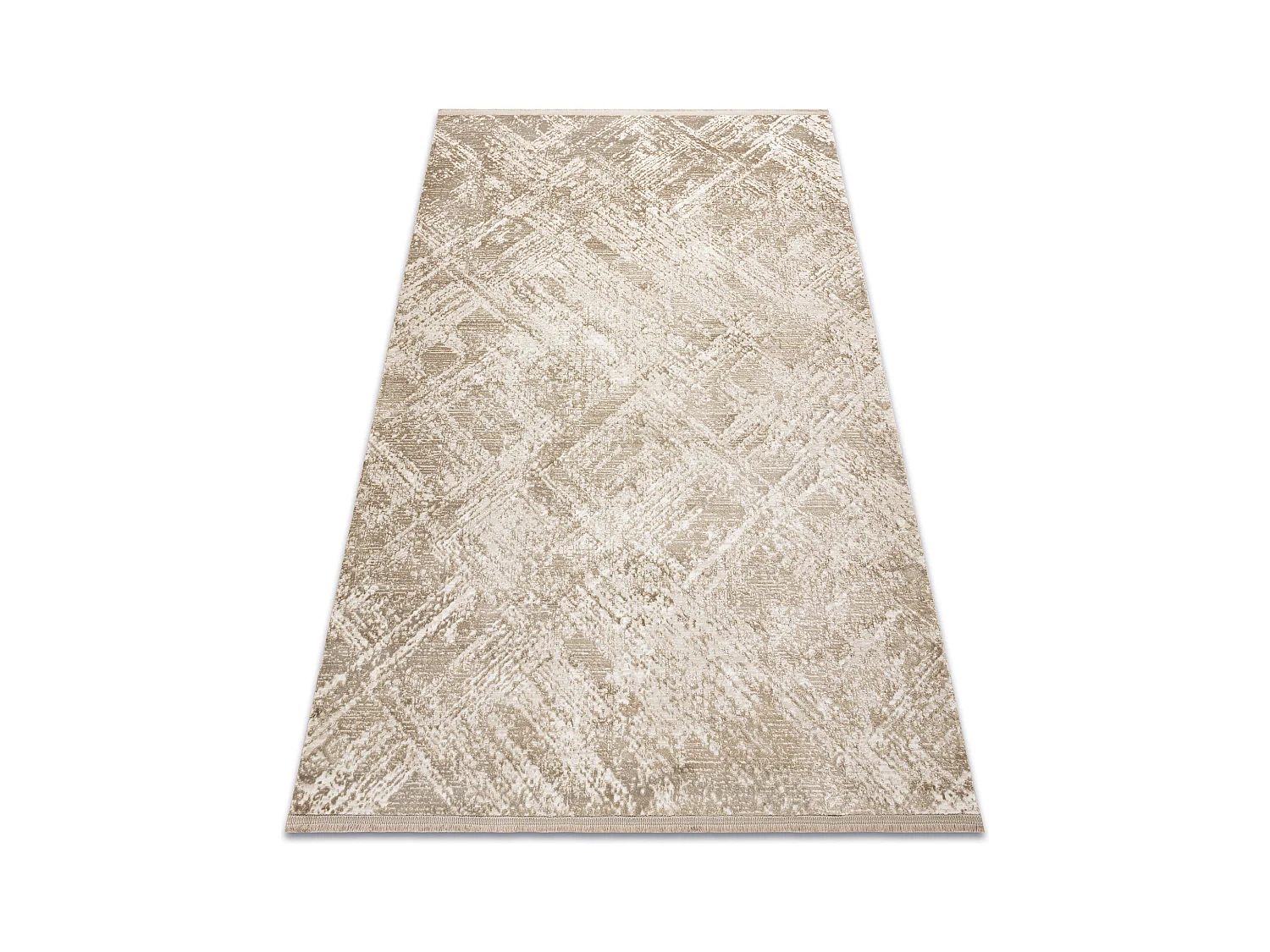 Tapis moderne DUKE 51541 beige - Géométrique, structuré, très doux 80x150 cm