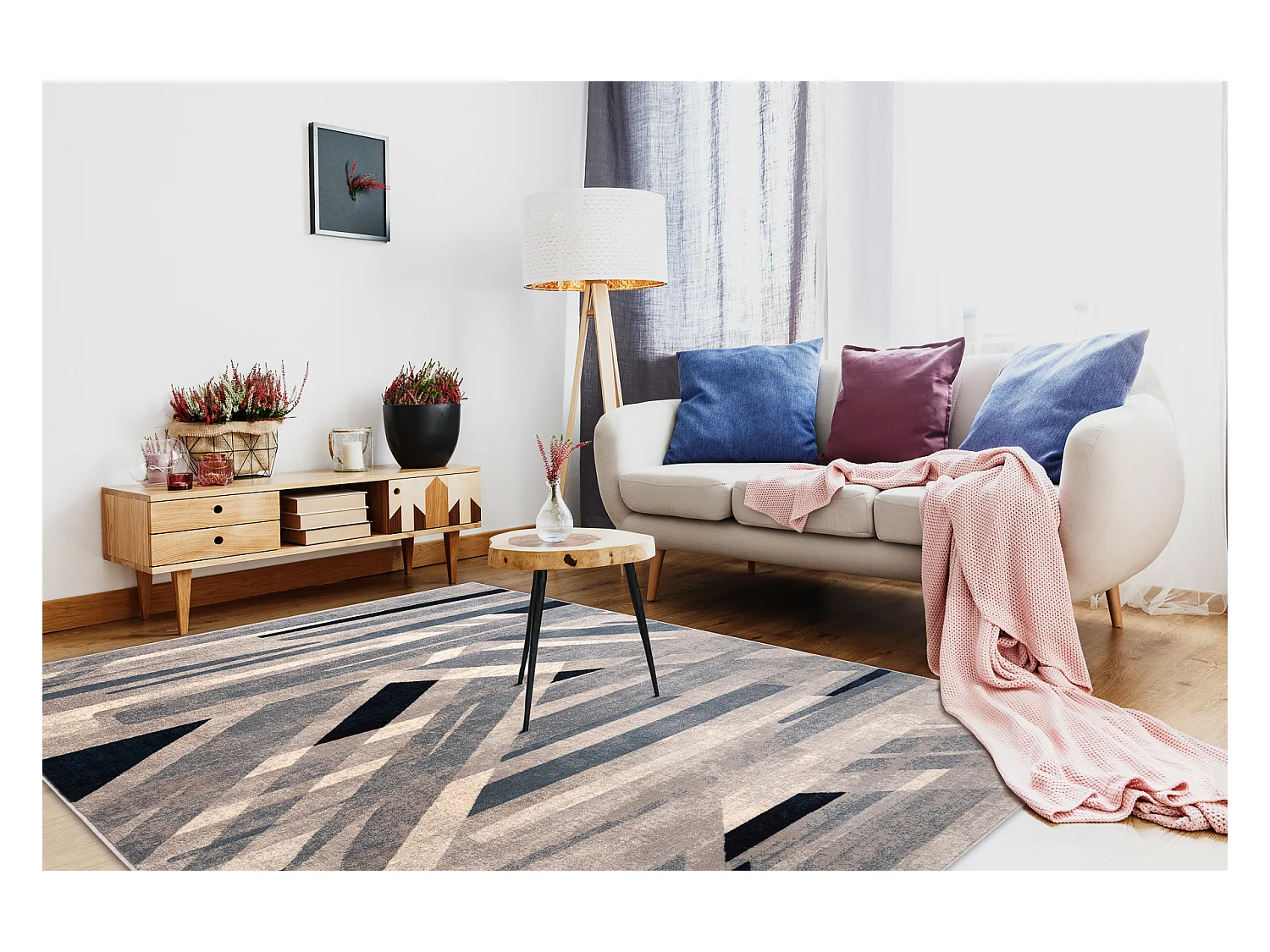 Tapijt NAIN Geometrisch 7706/51655 beige / blauw 120x170 cm