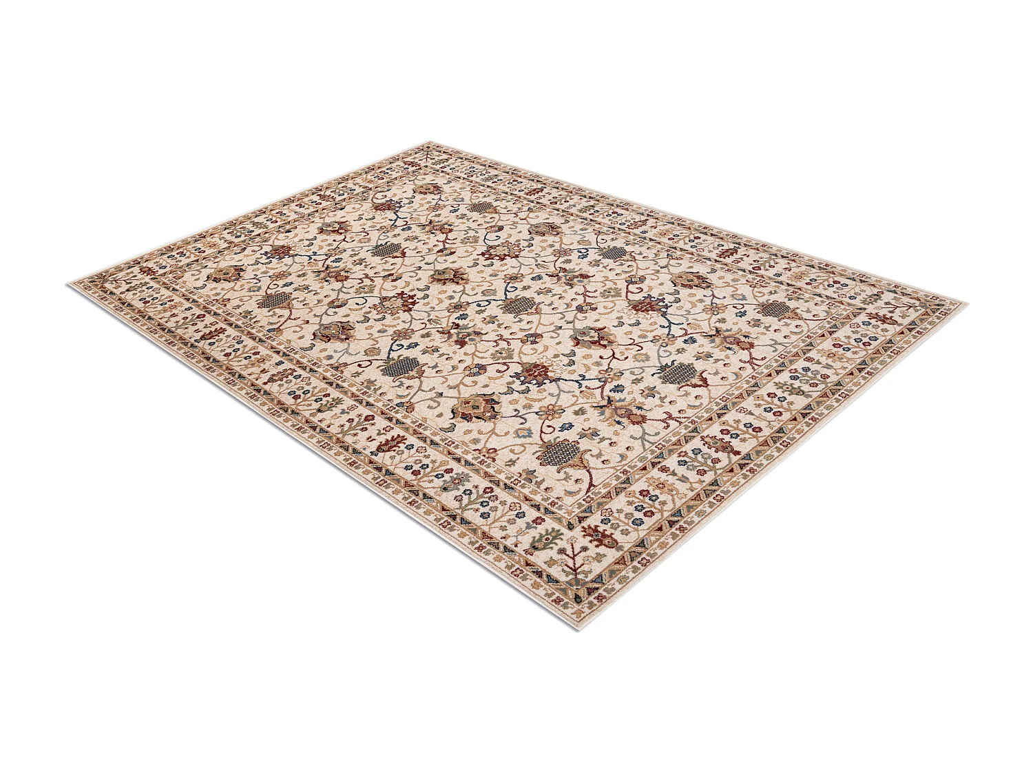 Tapijt NAIN Ornament, frame, 1028/51053 beige / bordeauxrode / blauw 120x170 cm