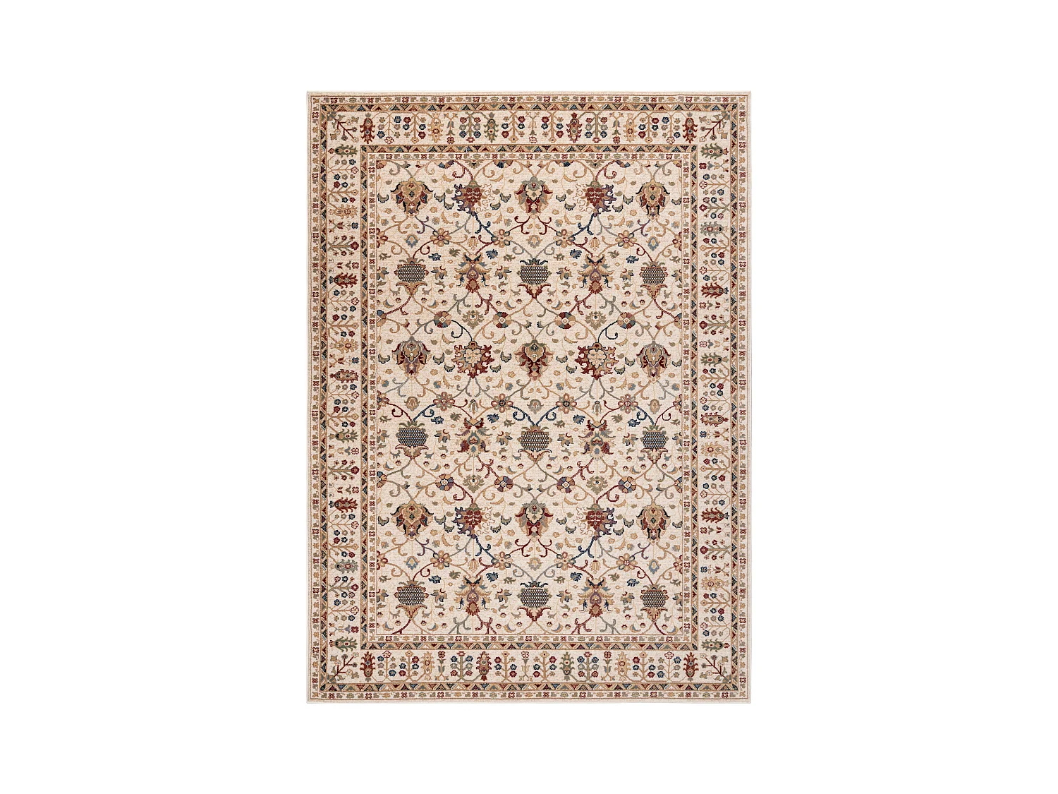 Tapijt NAIN Ornament, frame, 1028/51053 beige / bordeauxrode / blauw 120x170 cm