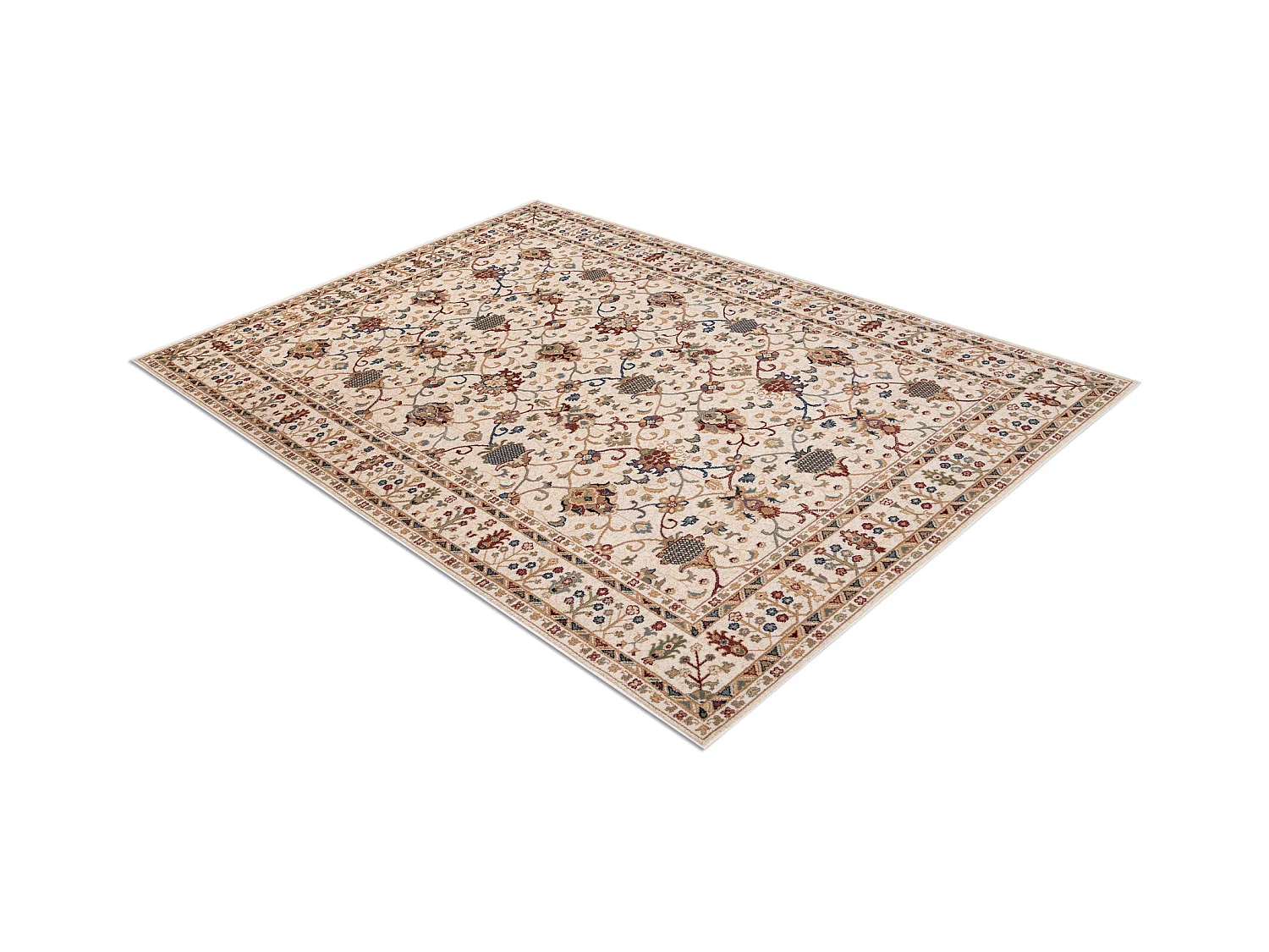 Tapijt NAIN Ornament, frame, 1028/51053 beige / bordeauxrode / blauw 120x170 cm