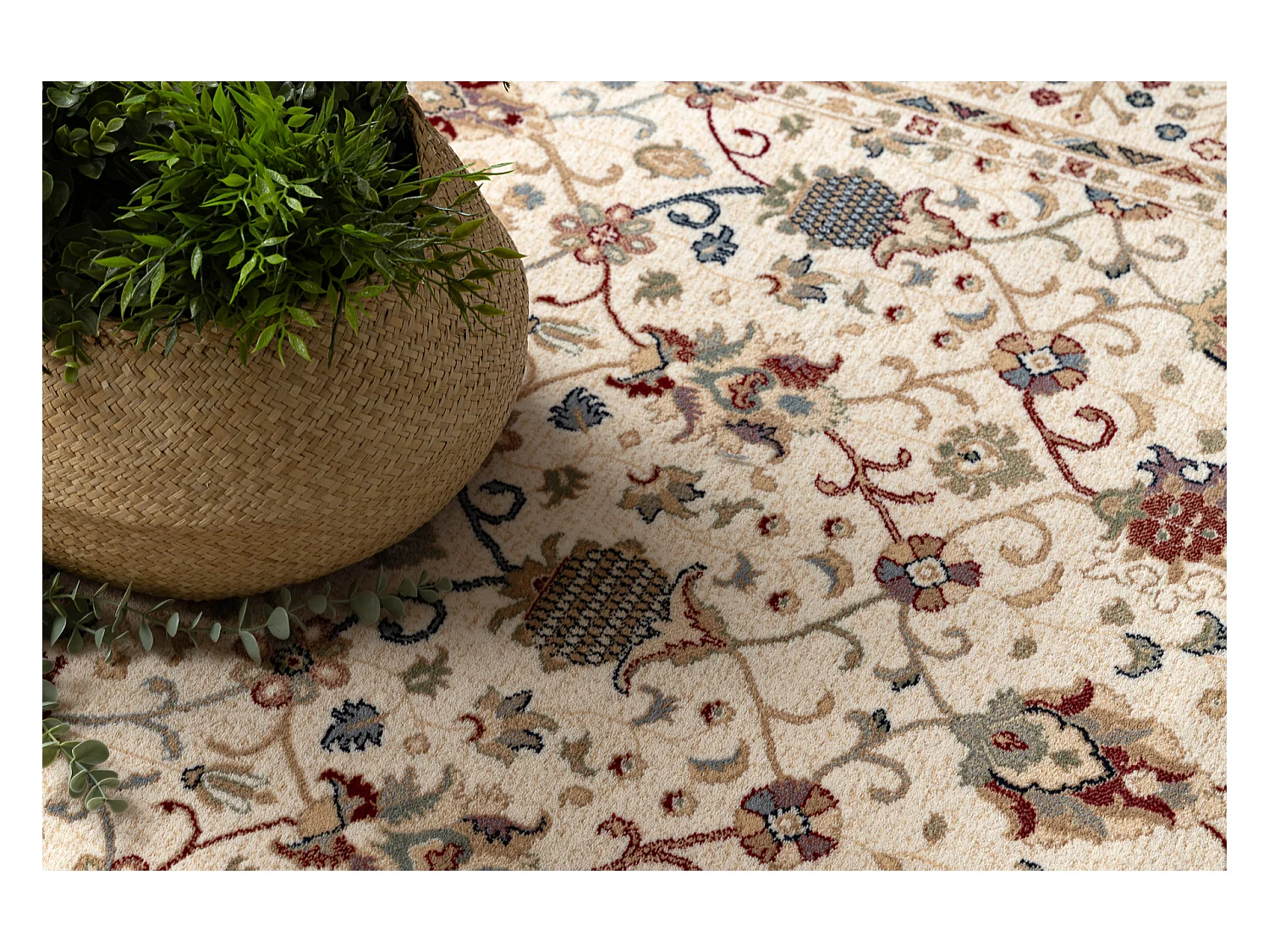 Tapijt NAIN Ornament, frame, 1028/51053 beige / bordeauxrode / blauw 120x170 cm