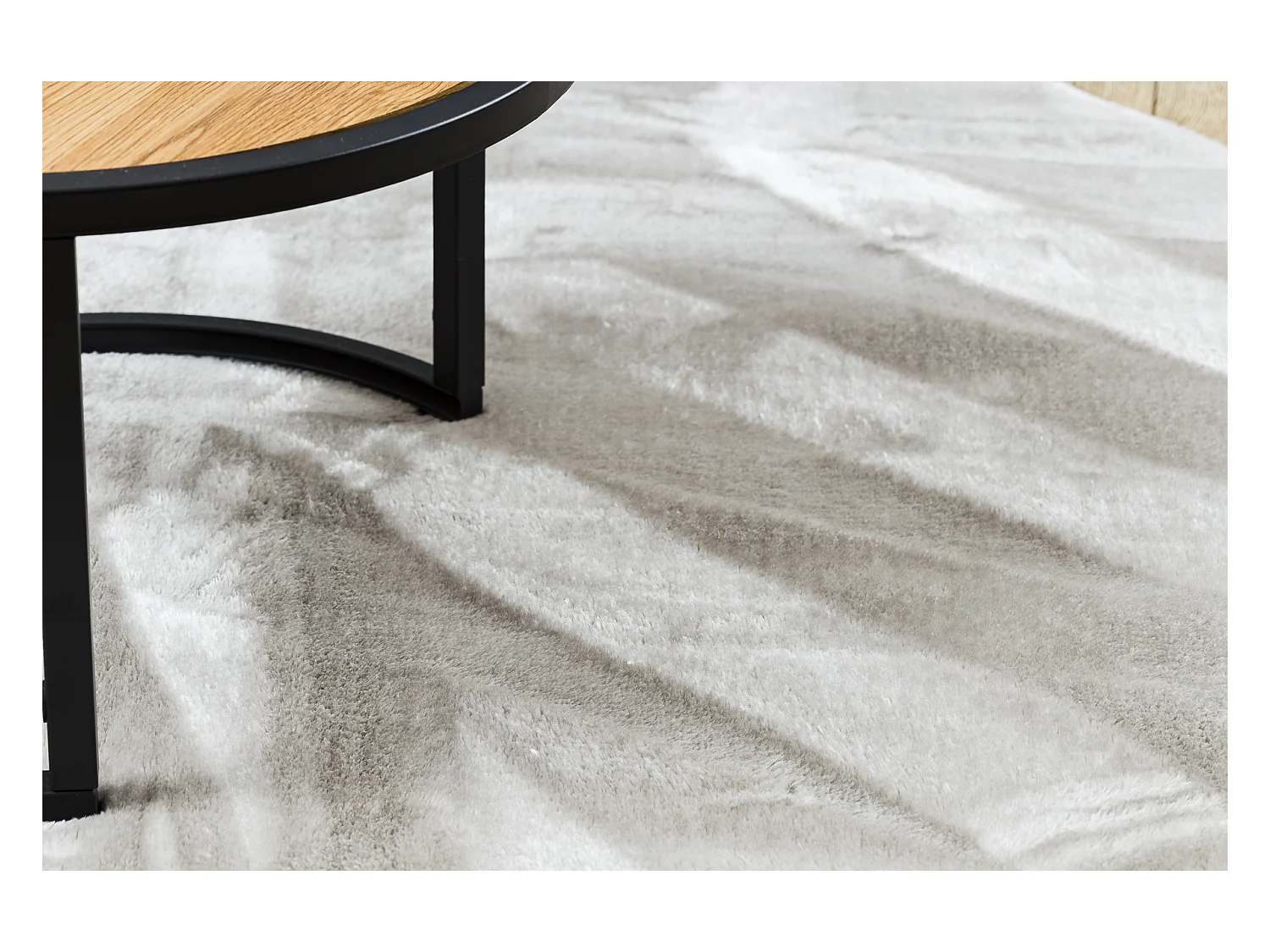 Tapijt VISCO cirkel zilver 3 pluche, IMITATIE KONIJNEJ BONT cercle 200 cm