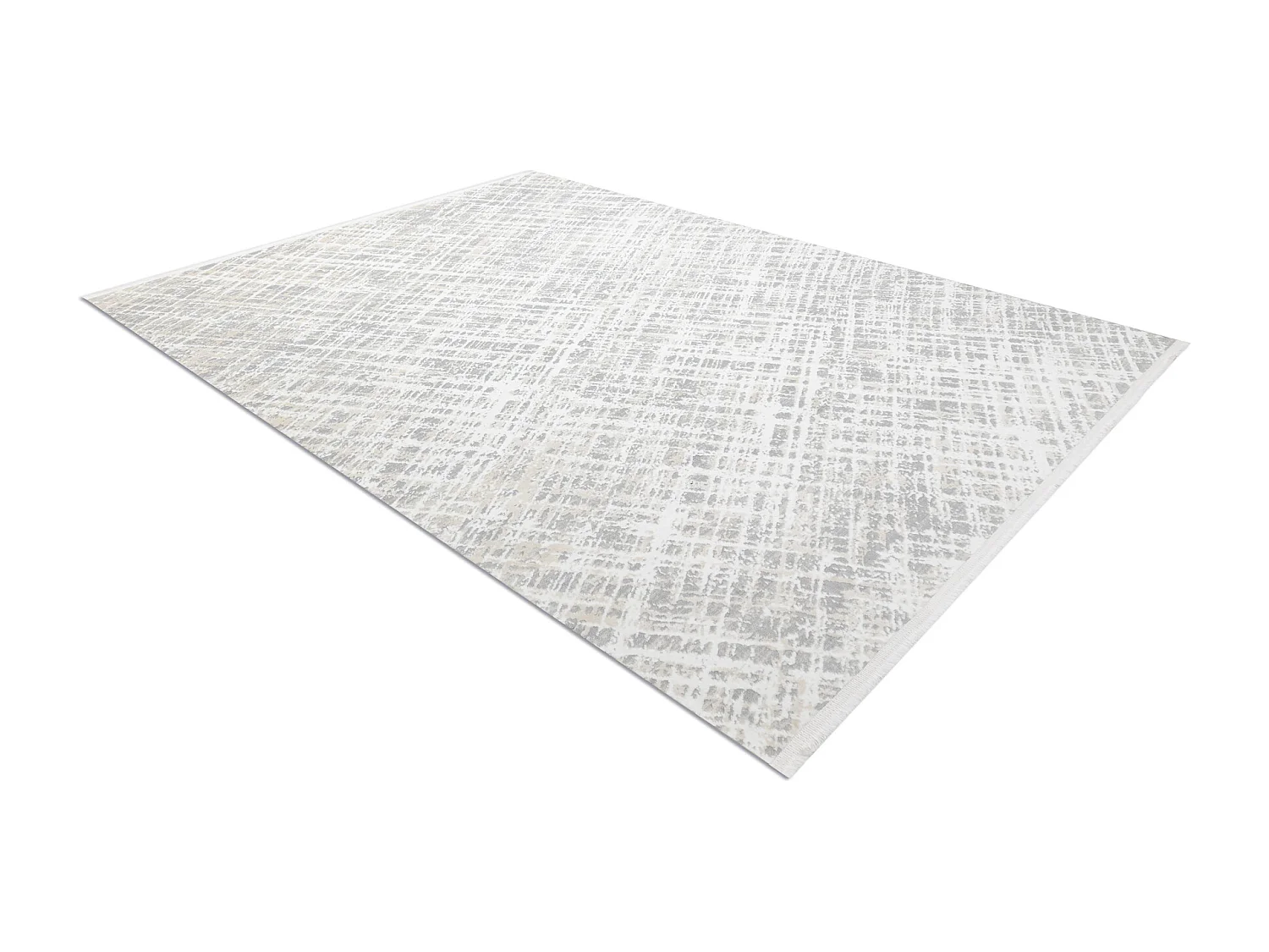 Moderner Teppich DUKE 51550 creme / grau - Gitter, strukturiert, sehr  200x290 cm