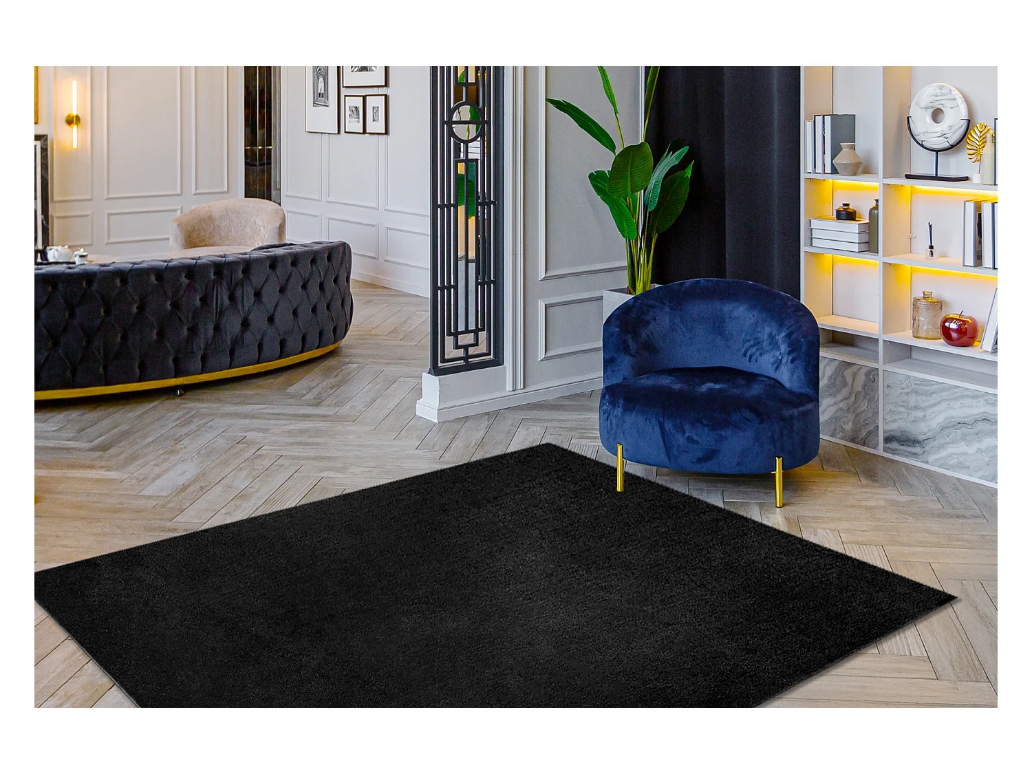 Teppich VISCO dunkelgrau 5 Plüsch, IMITATION VON KANINCHENPELZ 200x290 cm