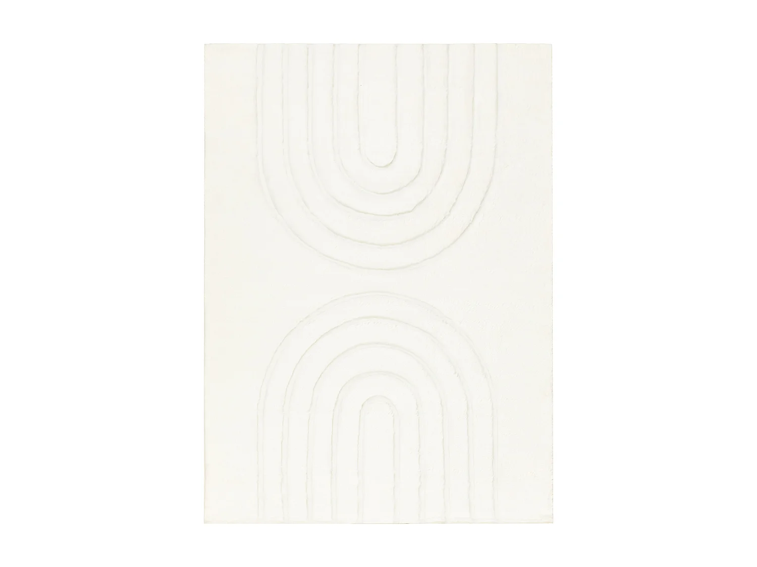 Alfombra, lavable CURVY blanca 11 Arches, estructural, con relieve, fe 160x220 cm