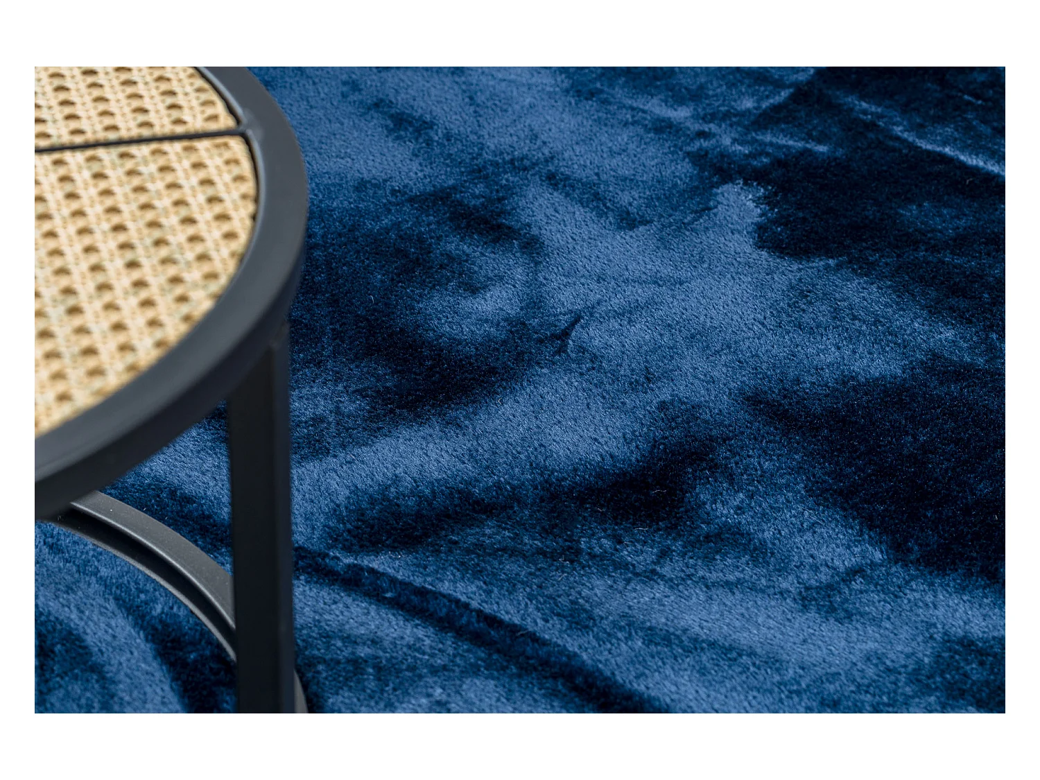 Tapijt VISCO cirkel donkerblauw 10 pluche, IMITATIE KONIJNEJ BONT cercle 120 cm