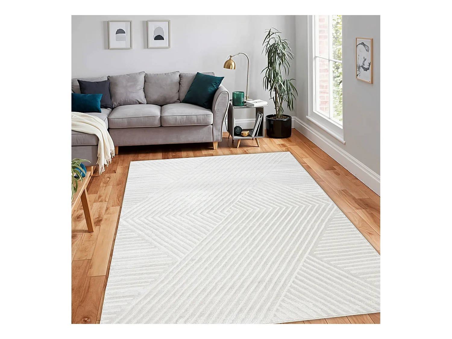 Tapis BALANCE 1503 crème - Géométrique, structurel, glamour 140x190 cm