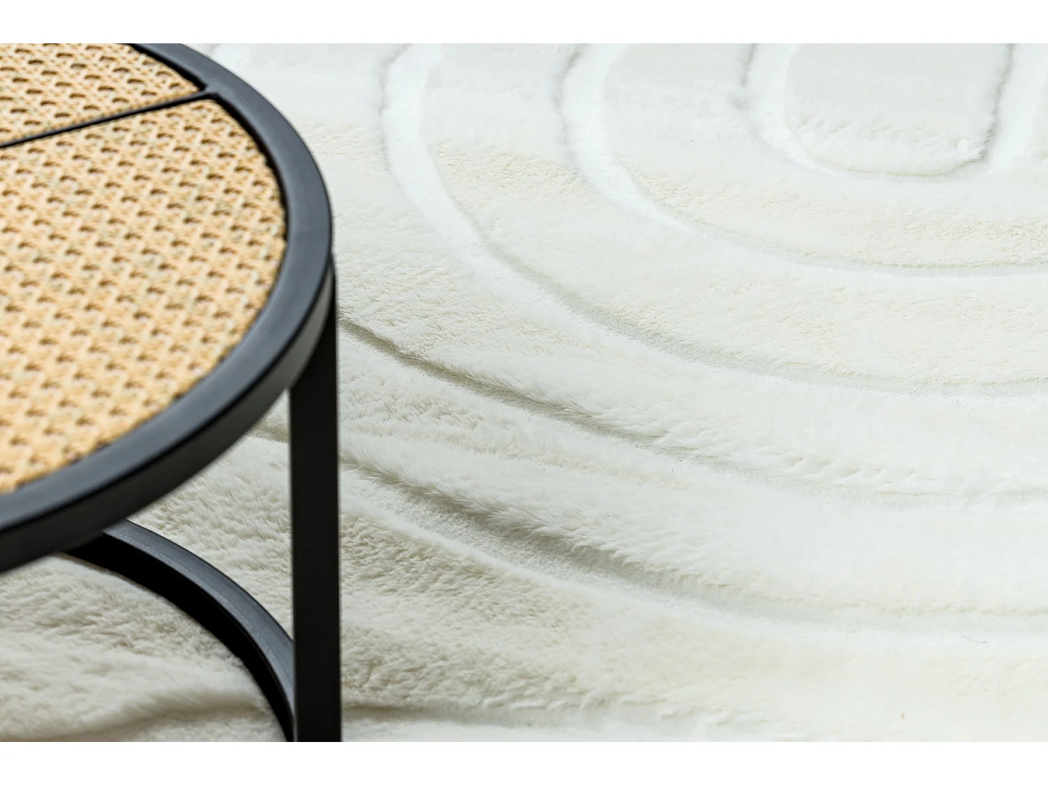 Tapis lavable CURVY blanc 11 Arches, structurel, gaufré, peluche 60x100 cm