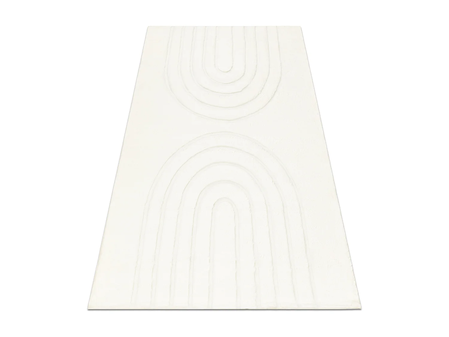 Alfombra, lavable CURVY blanca 11 Arches, estructural, con relieve, fe 60x100 cm