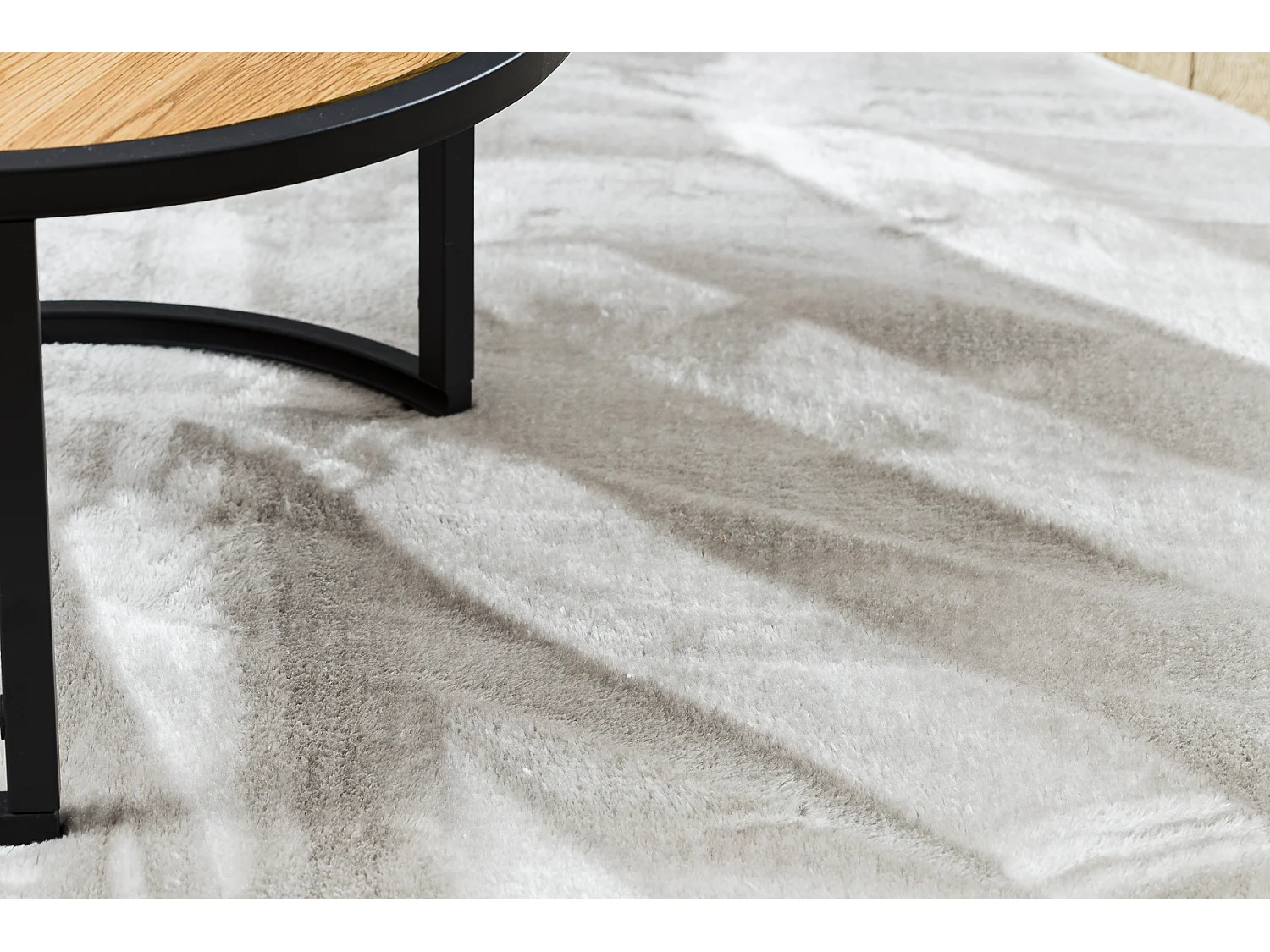 Teppich VISCO Kreis silber 3 Plüsch, IMITATION VON KANINCHENPELZ cercle 160 cm