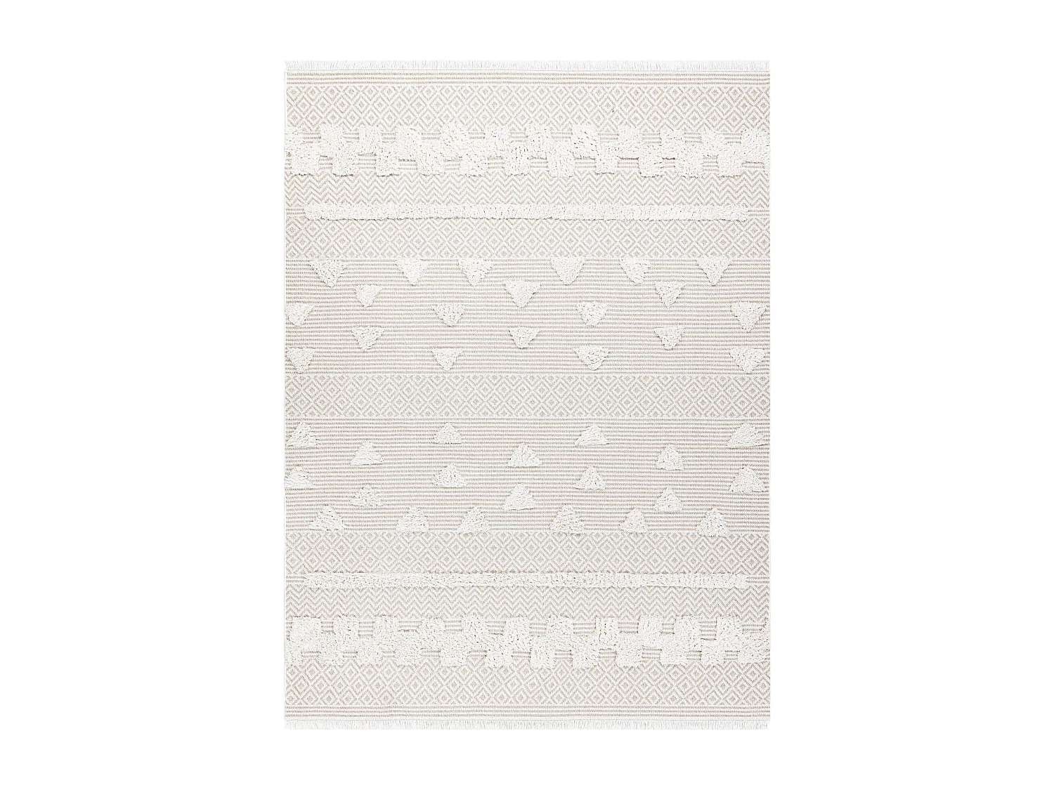 Teppich ÖKO SISAL MOROC 22321 Dreiecke, Zickzack boho Franse - strukt 194x290 cm