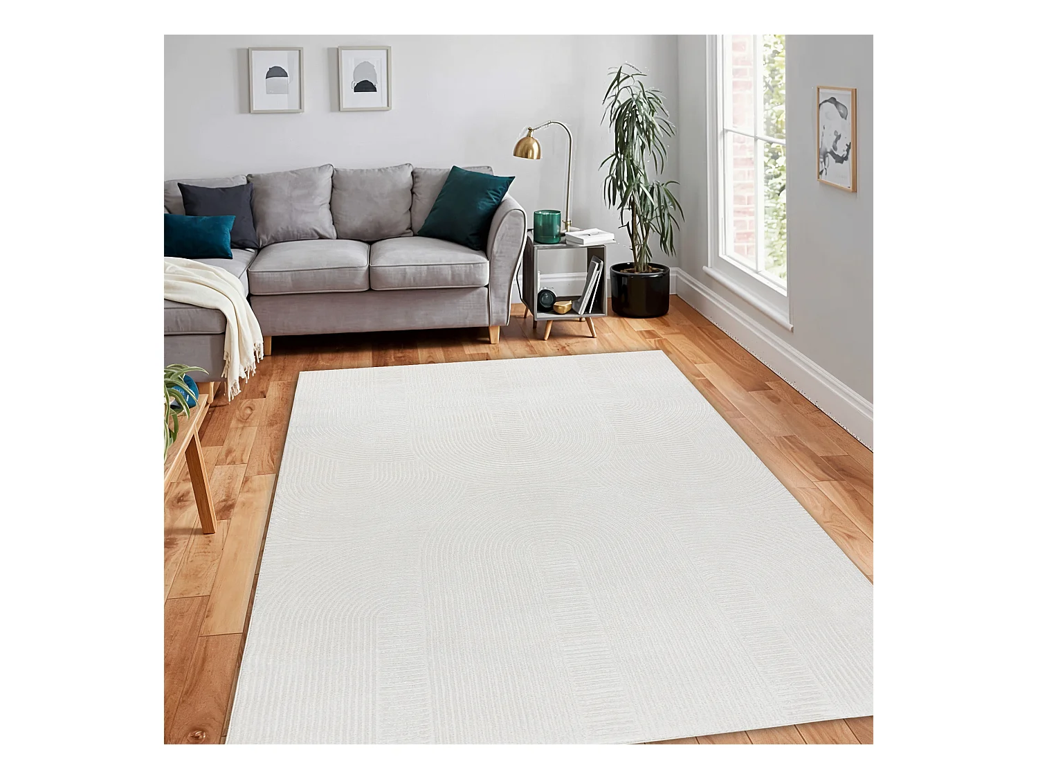 Tapis BALANCE 9086 crème - Géométrique, structurel, glamour 160x220 cm