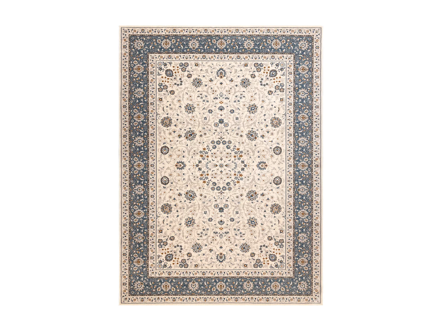 Teppich Wolle NAIN Ornament, Rahmen, 7179/51643 beige / blau 160x230 cm