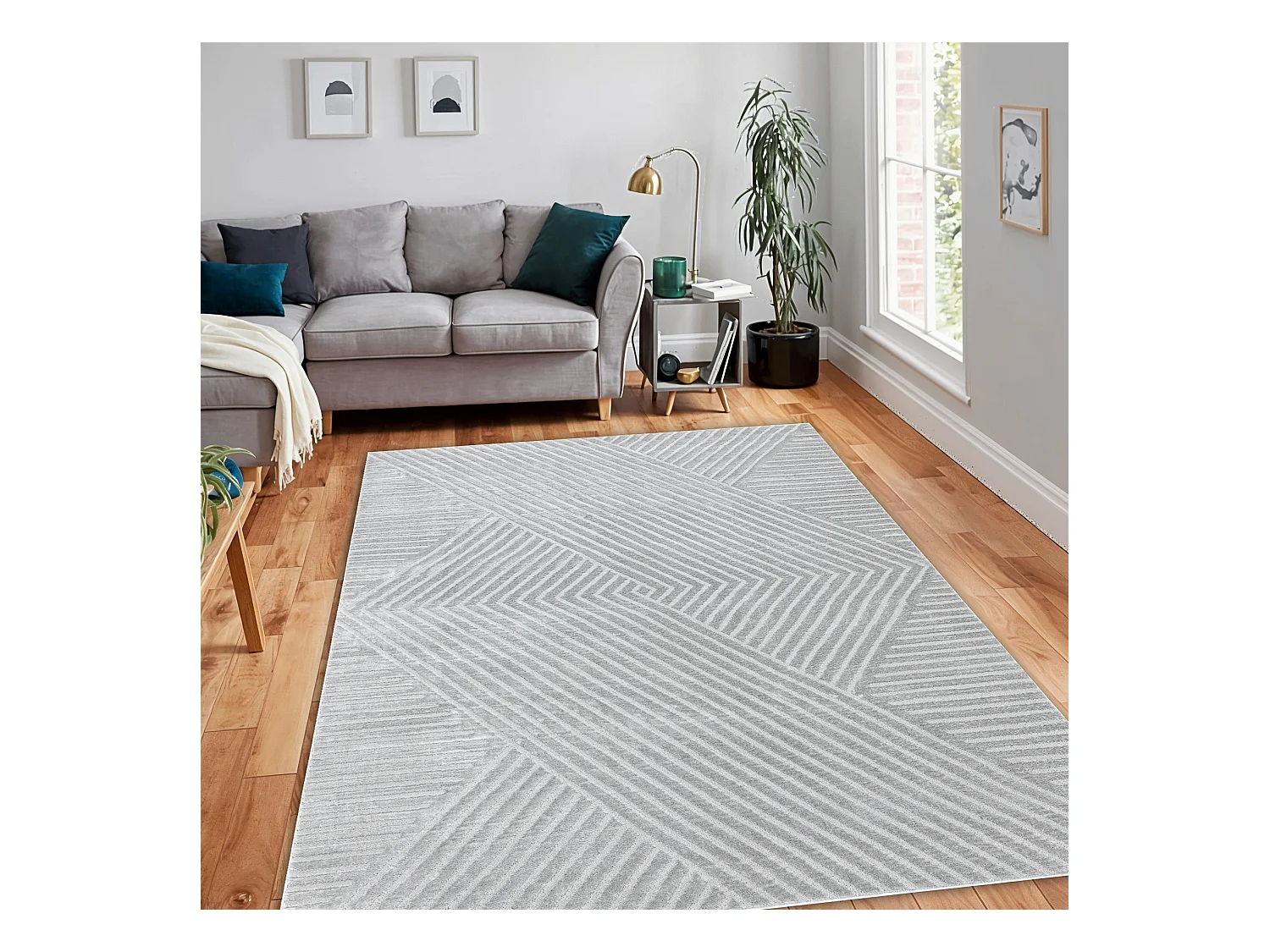 Teppich BALANCE 1503 grau - Geometrisch, strukturell, glamour 200x290 cm