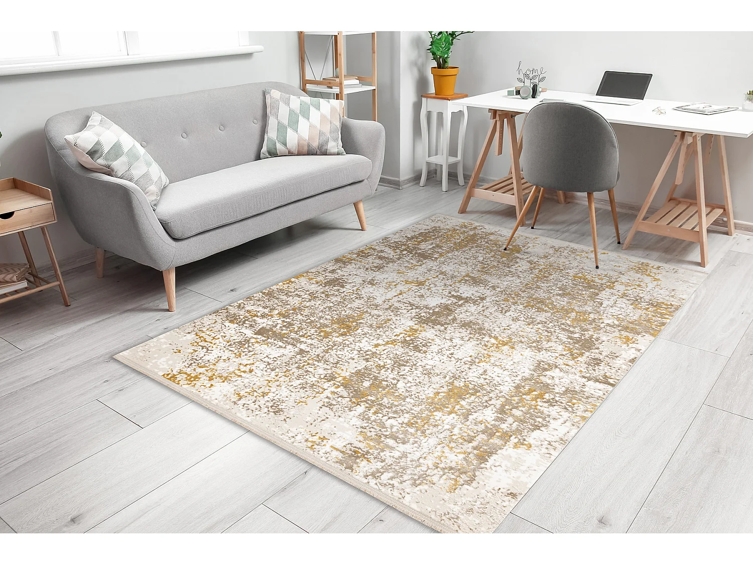 Moderner Teppich DUKE 51546 beige / gold - Vintage, strukturiert, sehr 160x220 cm