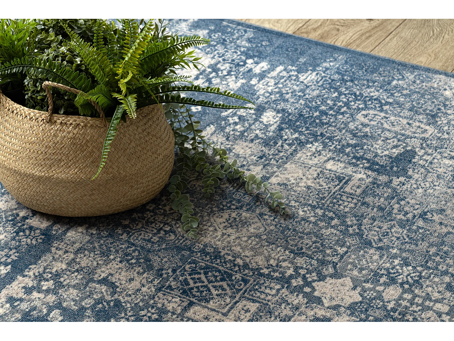 Tappeto NAIN Ornamento vintage 7591/51644 blu scuro / beige 80x150 cm