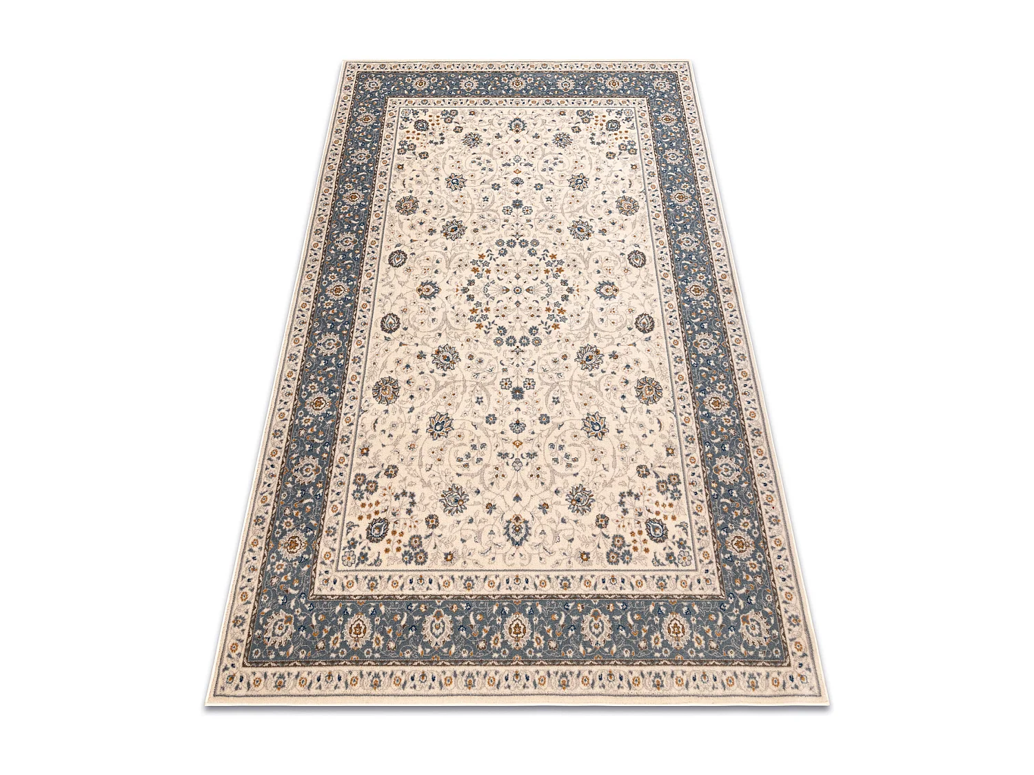 Teppich Wolle NAIN Ornament, Rahmen, 7179/51643 beige / blau 120x170 cm