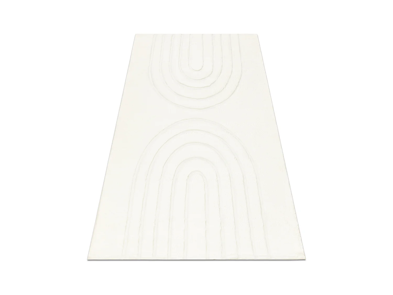 Tapis lavable CURVY blanc 11 Arches, structurel, gaufré, peluche 200x290 cm