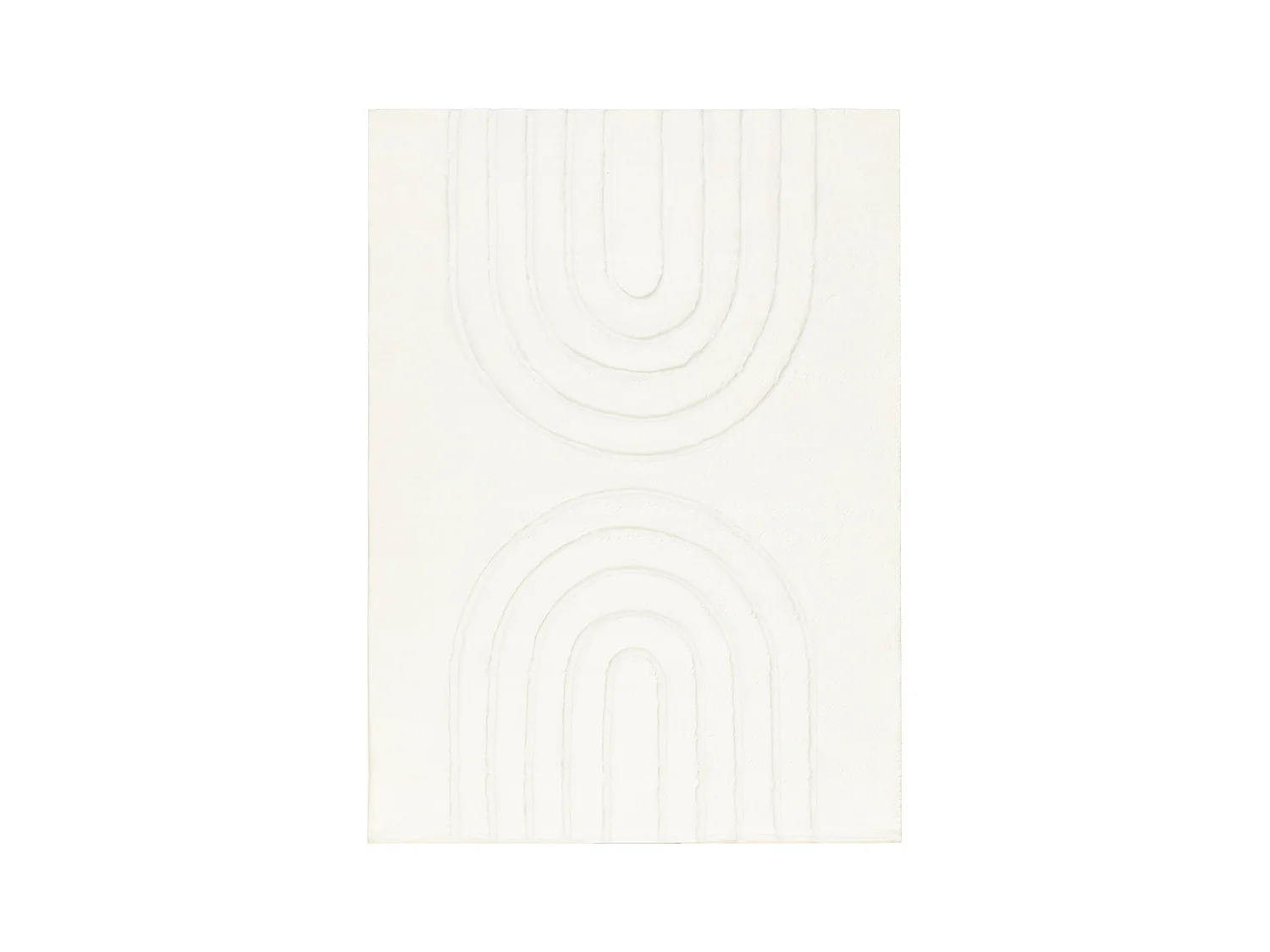 Tapis lavable CURVY blanc 11 Arches, structurel, gaufré, peluche 200x290 cm