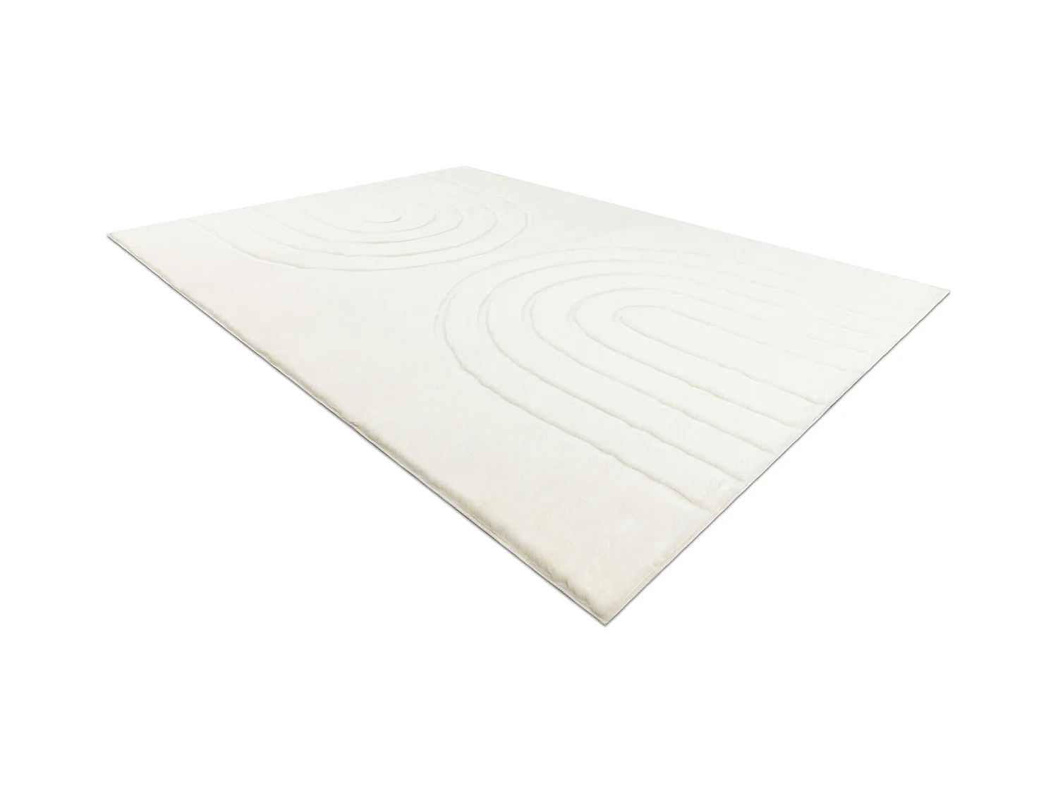 Tapis lavable CURVY blanc 11 Arches, structurel, gaufré, peluche 140x190 cm