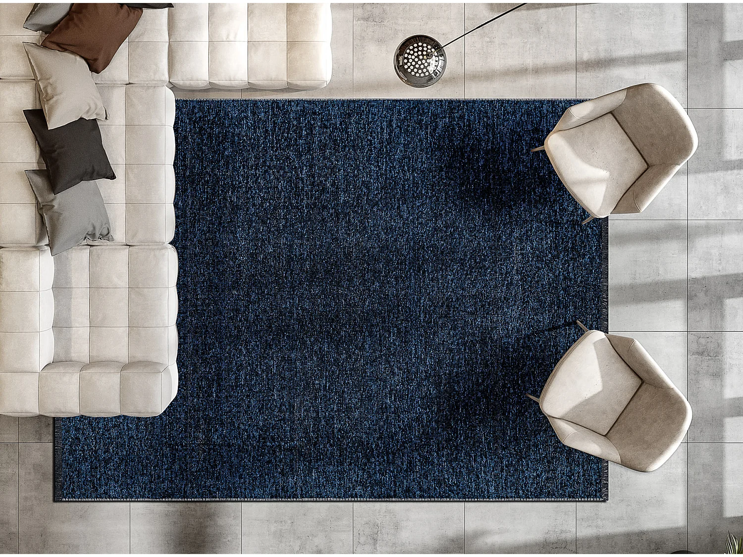 Tappeto FLORENCE 24021 Monocolore, glamour, tessitura piatta, frange - 118x170 cm