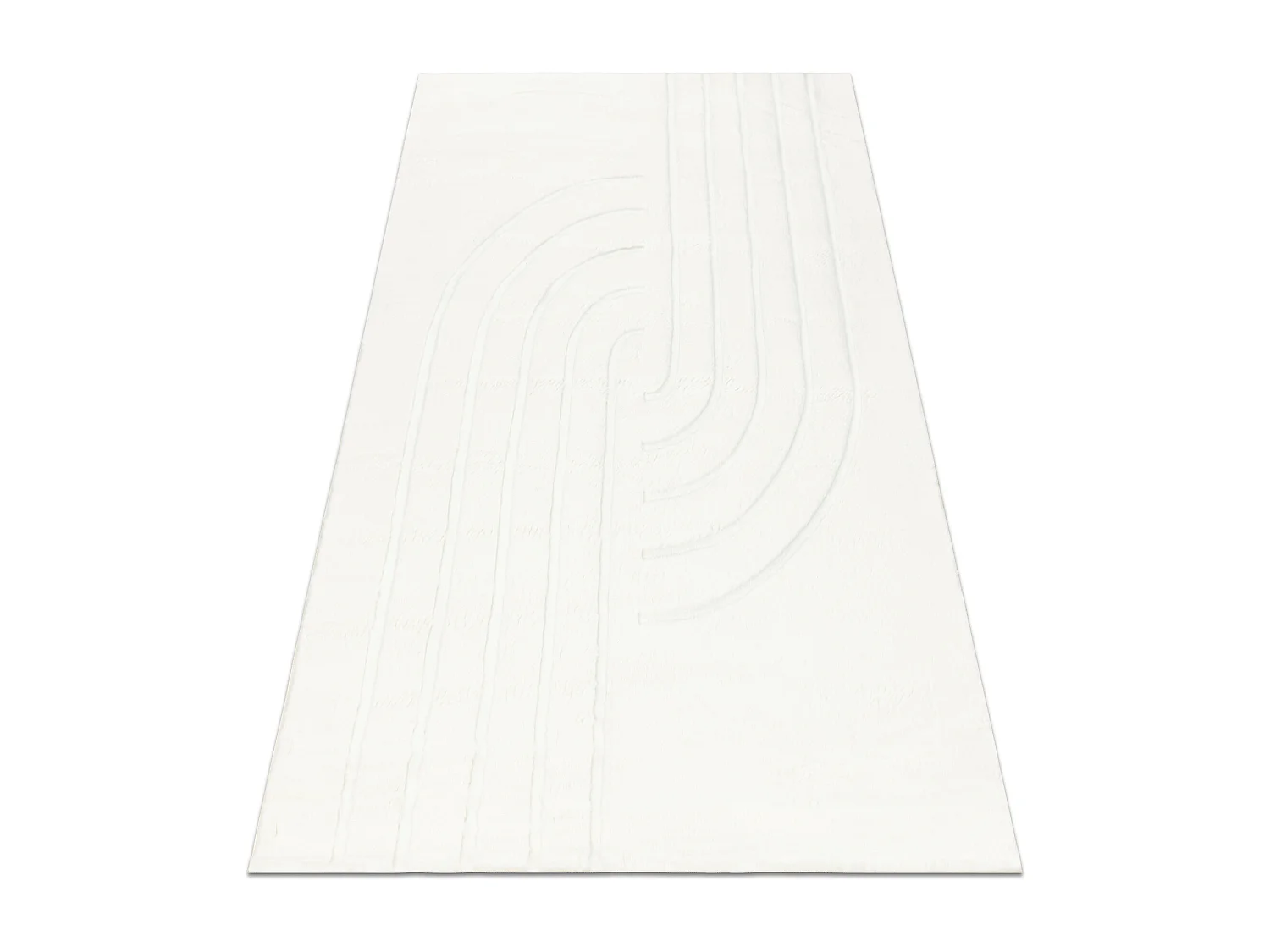 Tapis lavable CURVY blanc 11 Curves, structurel, gaufré, peluche 160x220 cm