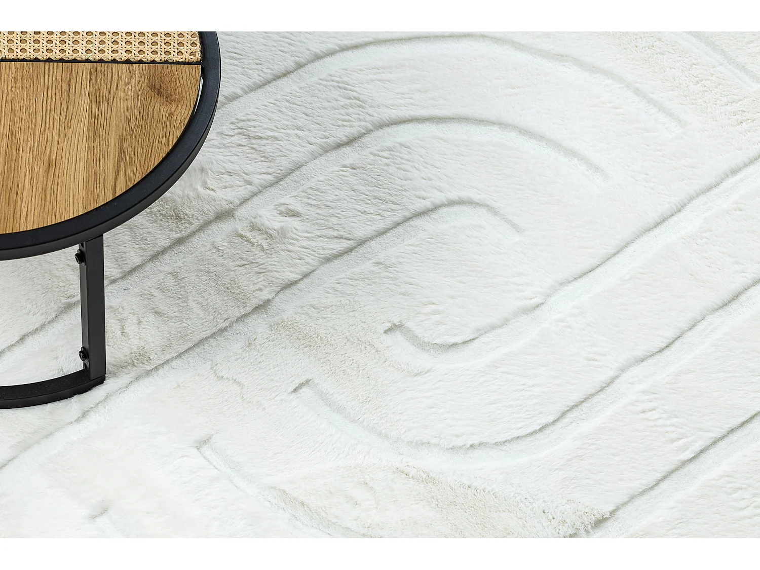 Tapis lavable CURVY blanc 11 Curves, structurel, gaufré, peluche 160x220 cm