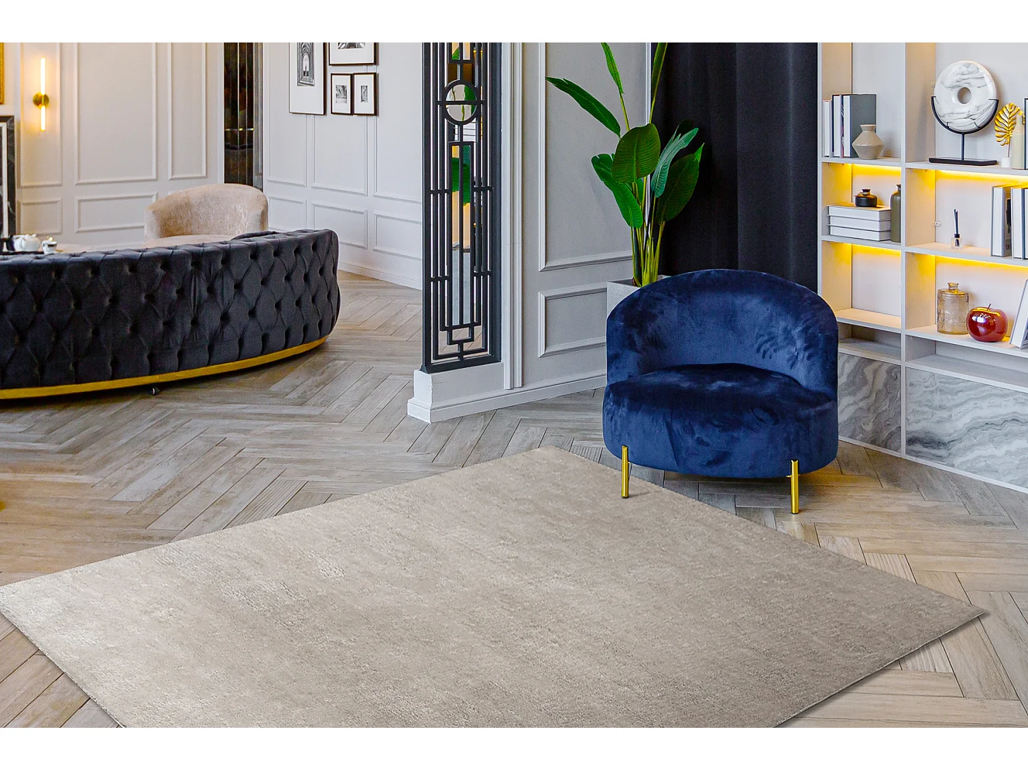 Tapis VISCO argent 3 peluche, IMITATION FOURRURE DE LAPIN 120x170 cm