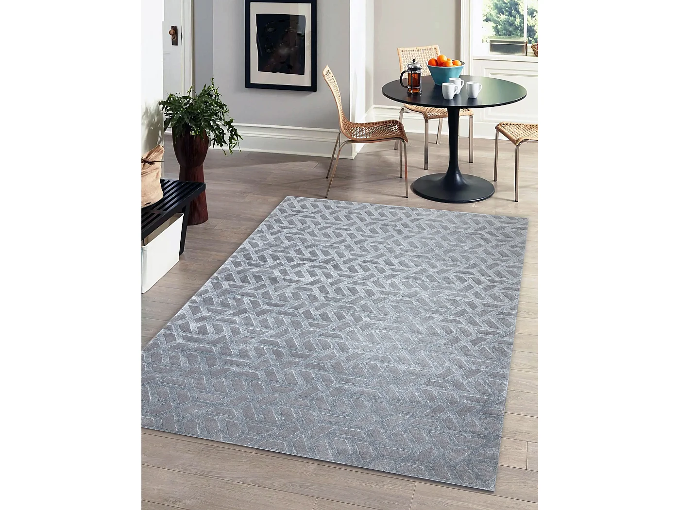 Tapijt PEARL 51320D grijs - Geometrisch, exclusief structureel 192x290 cm