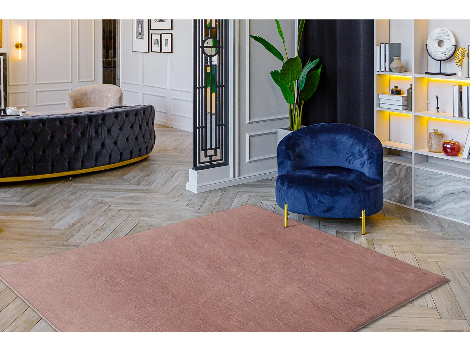 Alfombra VISCO rosa 8 felpa, IMITACIÓN PIEL DE CONEJO 80x150 cm