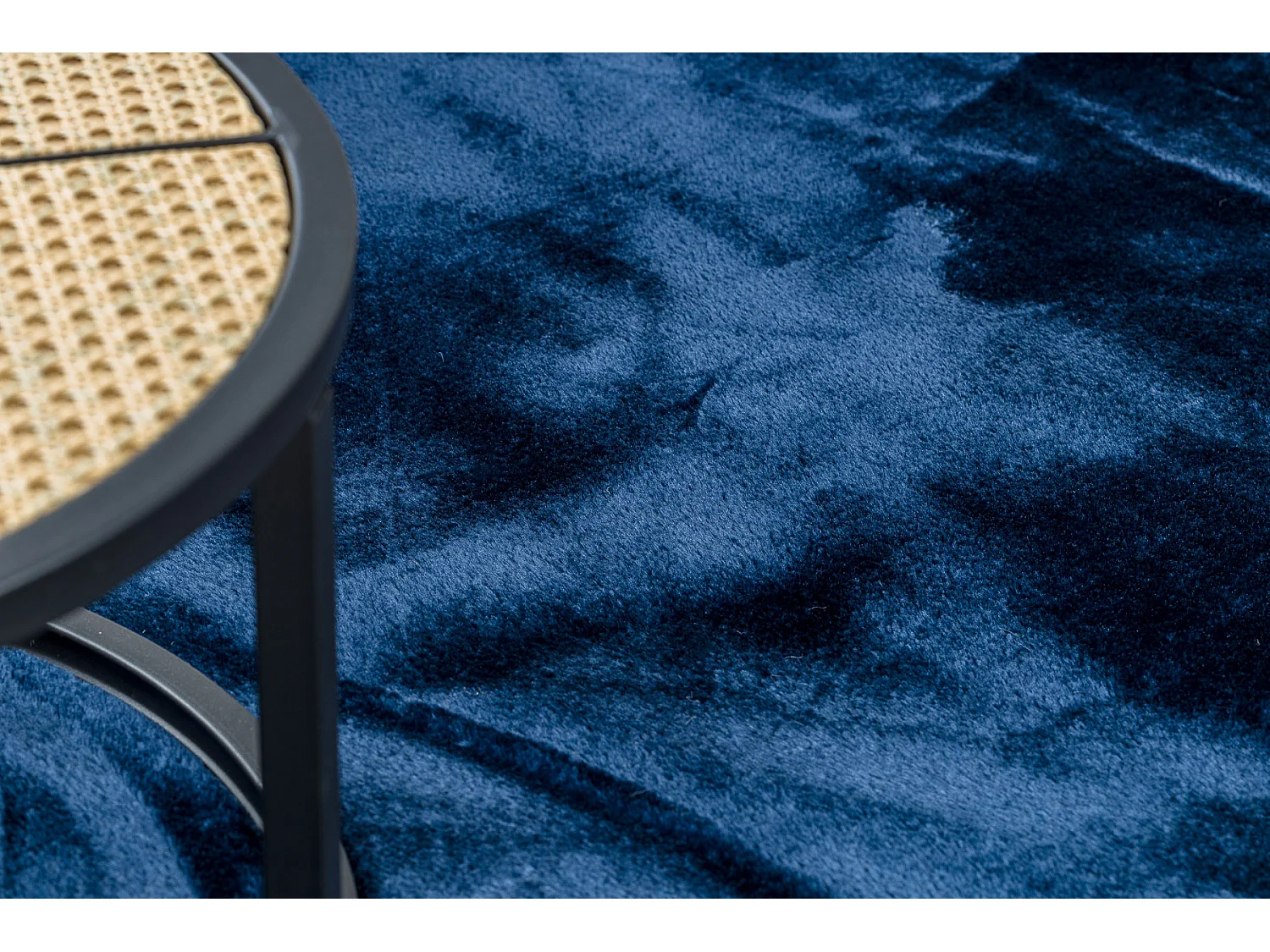 Tapis VISCO cercle bleu foncé 10 peluche, IMITATION FOURRURE DE LAPIN cercle 200 cm