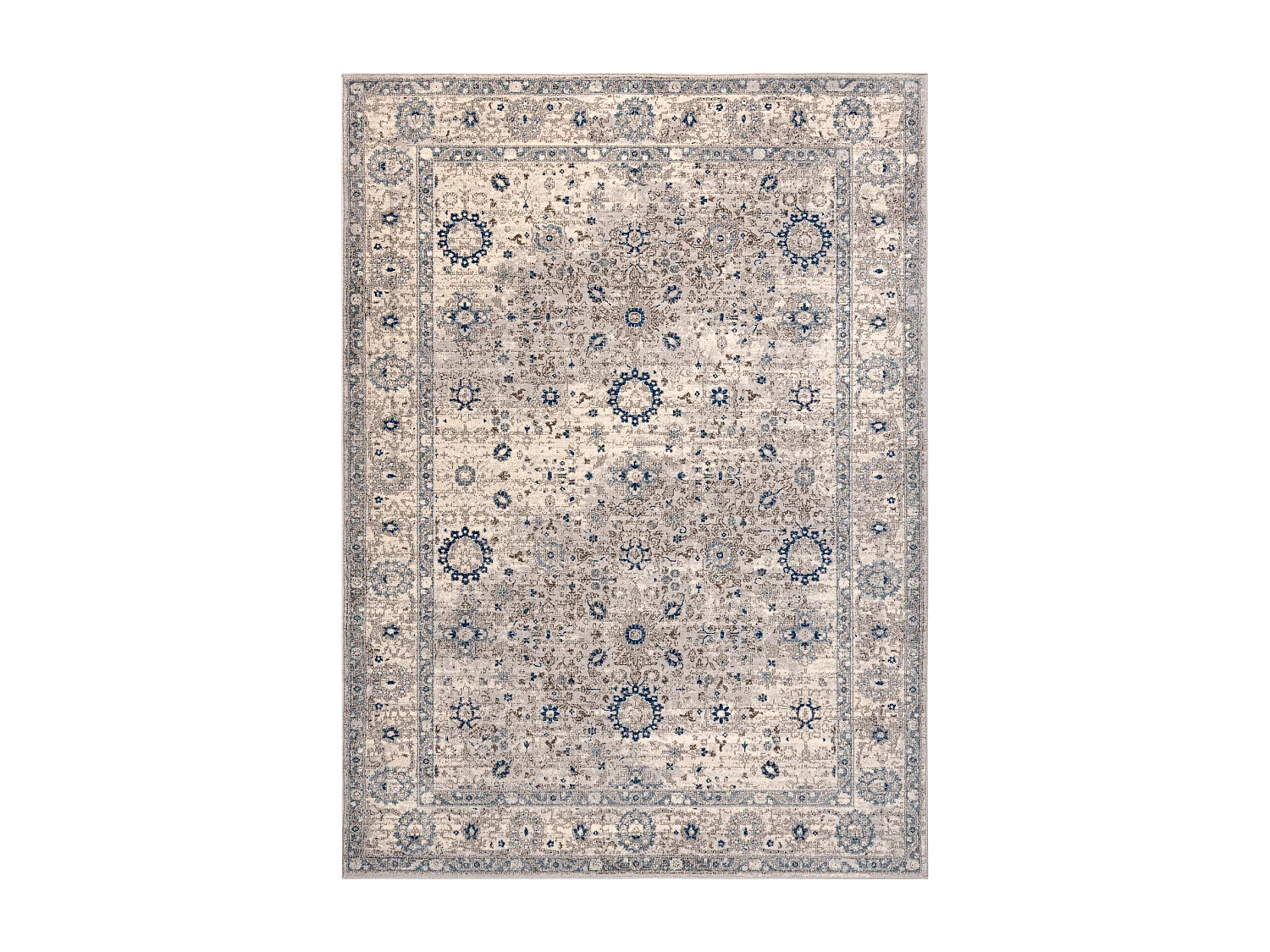 Tapis NAIN Ornement, cadre, 7586/51635 beige / bleu 80x150 cm