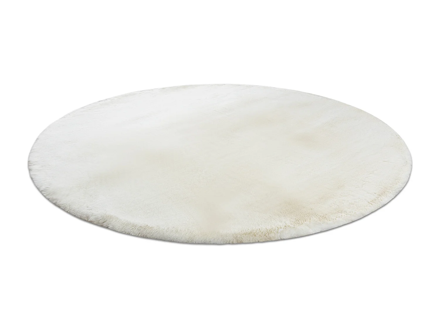 Tapis TEDDY NEW wool 45 cercle Shaggy crème très épais, en peluche cercle 160 cm