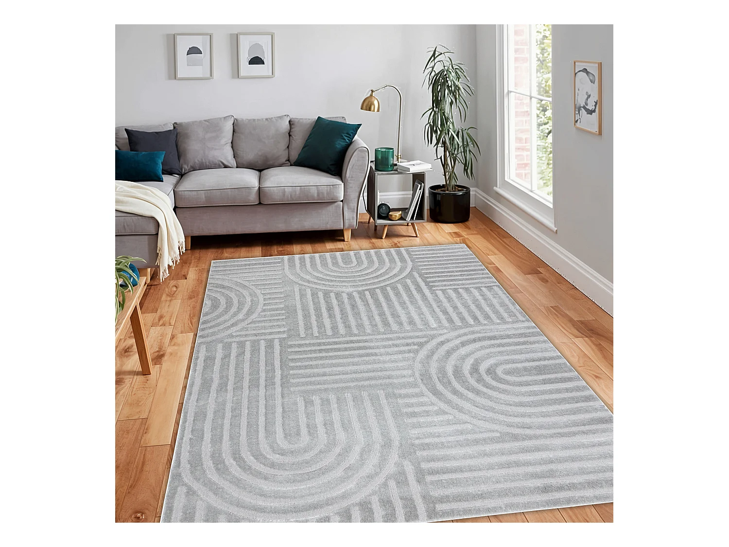 Teppich BALANCE 1918 grau - Geometrisch, strukturell, glamour 200x290 cm