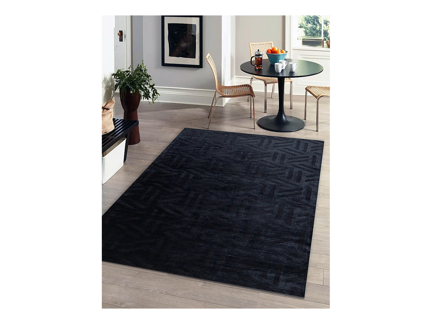 Tapis PEARL 51326E noir - Géométrique , exclusivité structurel 192x290 cm