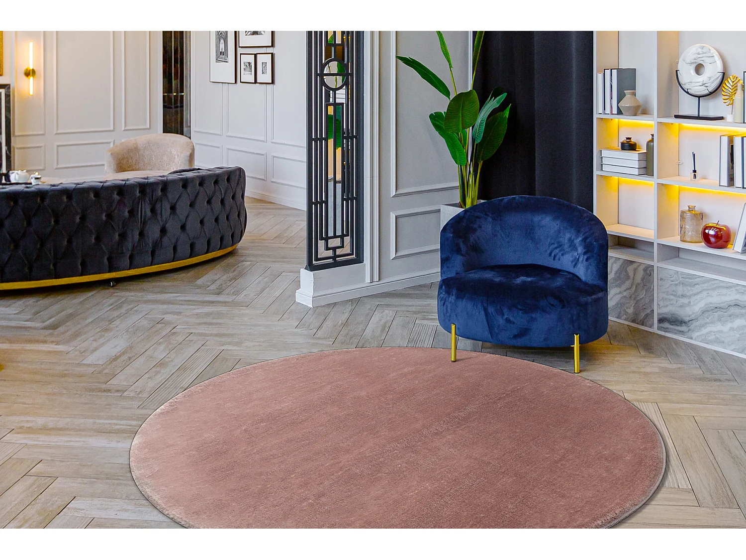 Tapis VISCO cercle 8 peluche, IMITATION FOURRURE DE LAPIN cercle 160 cm