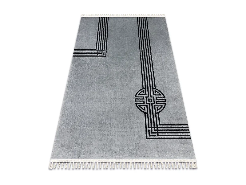 Tapis AMOUR 53116D gris - Géométrique, lignes moderne, élégant 98x300 cm
