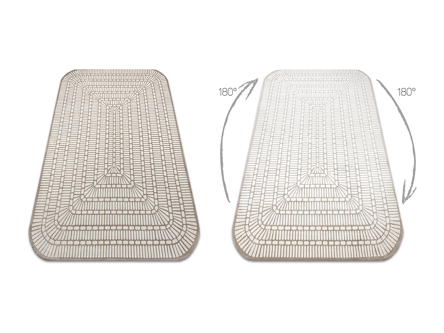 Alfombra PEARL 53132B beige / crema - Geométrico exclusiva, estructur 192x290 cm