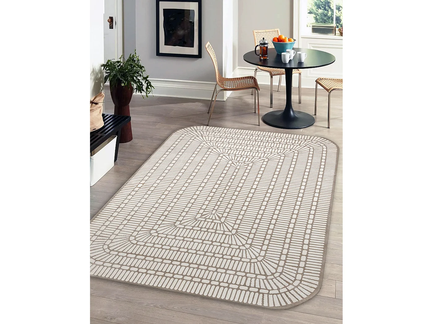 Teppich PEARL 53132B beige / Sahne - Geometrisch exklusiv, strukturell 192x290 cm