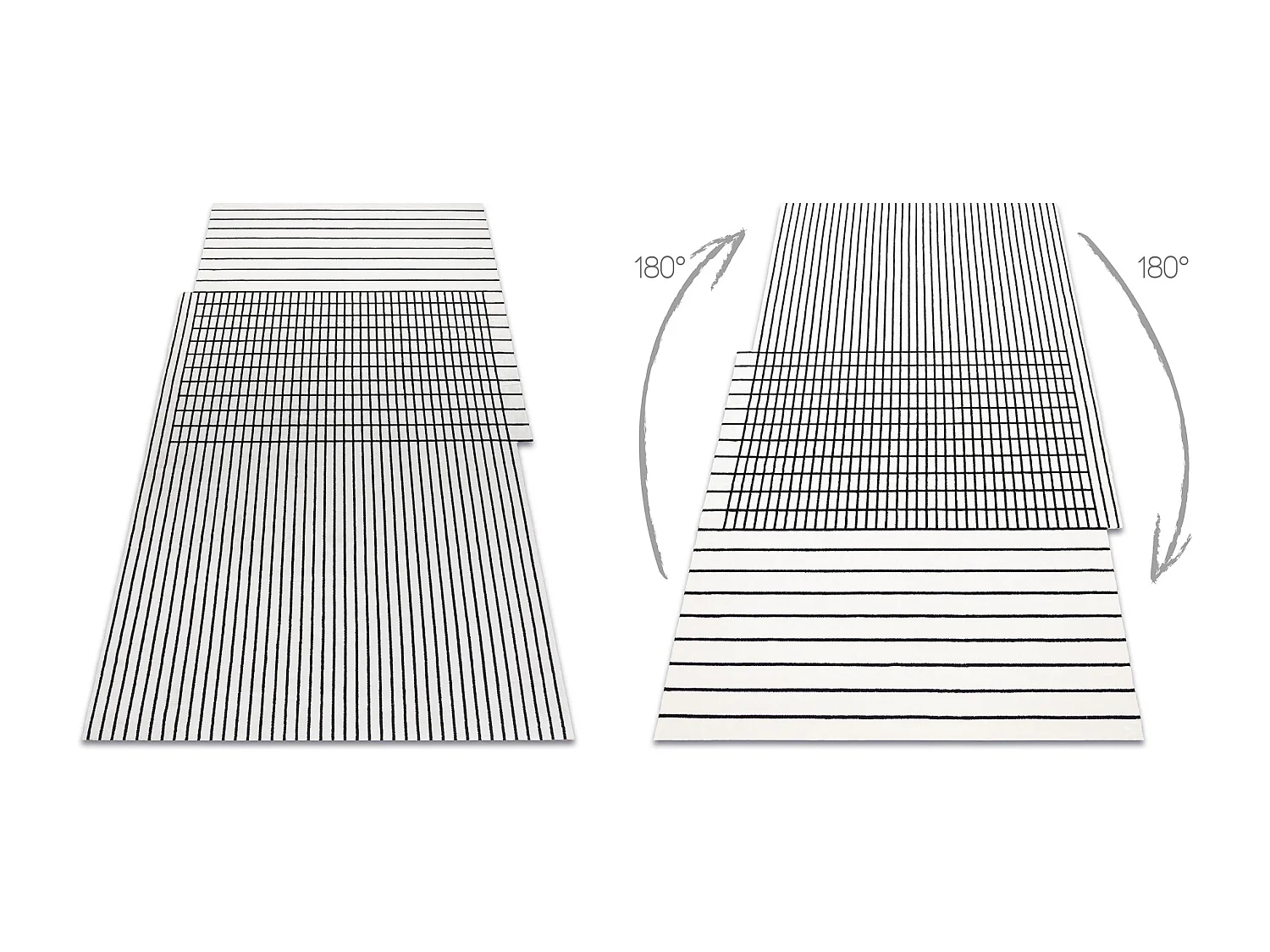 Tapis PEARL 51333K crème / noir - Lignes, exclusivité structurel 192x290 cm