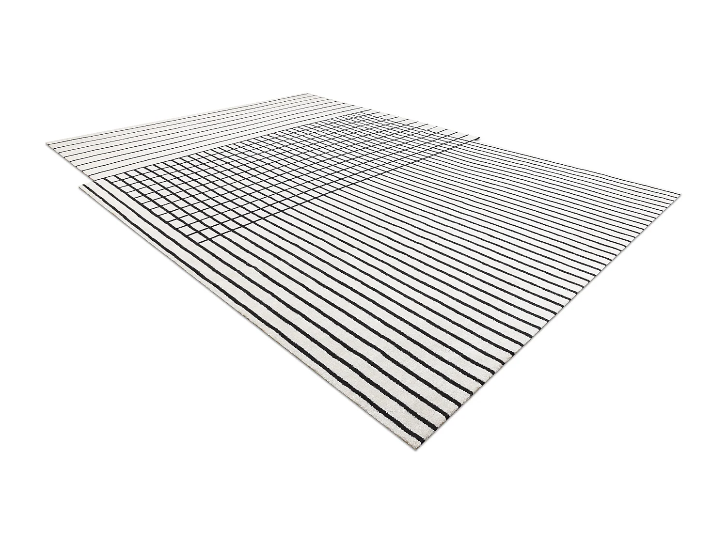 Tapis PEARL 51333K crème / noir - Lignes, exclusivité structurel 192x290 cm