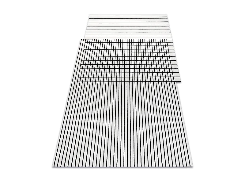 Dywan PEARL 51333K krem / czarny - Linie, ekskluzywny, strukturalny  192x290 cm