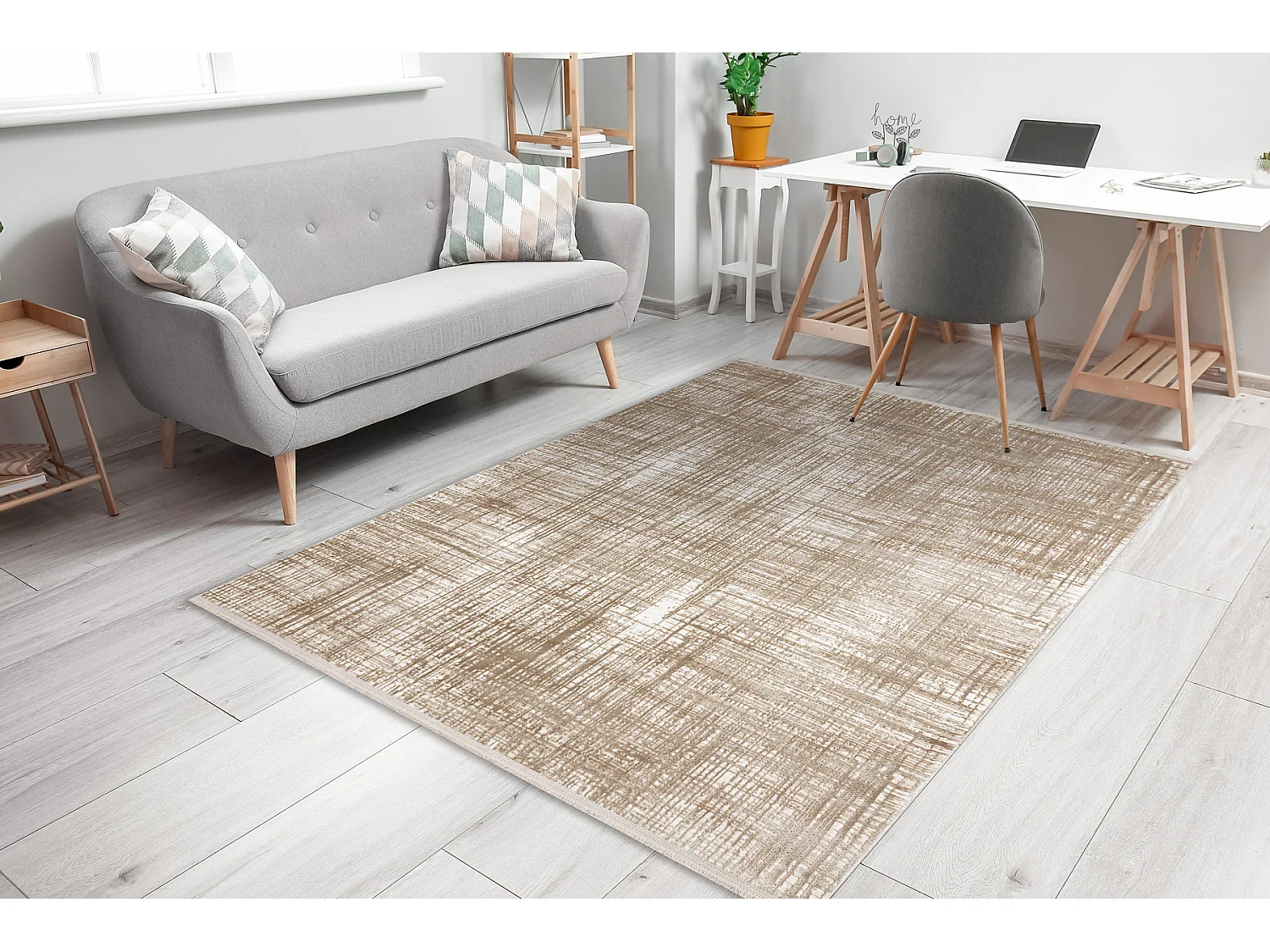 Modern tapijt DUKE A0357 beige - Vintage, gestructureerd, zeer zacht,  240x330 cm