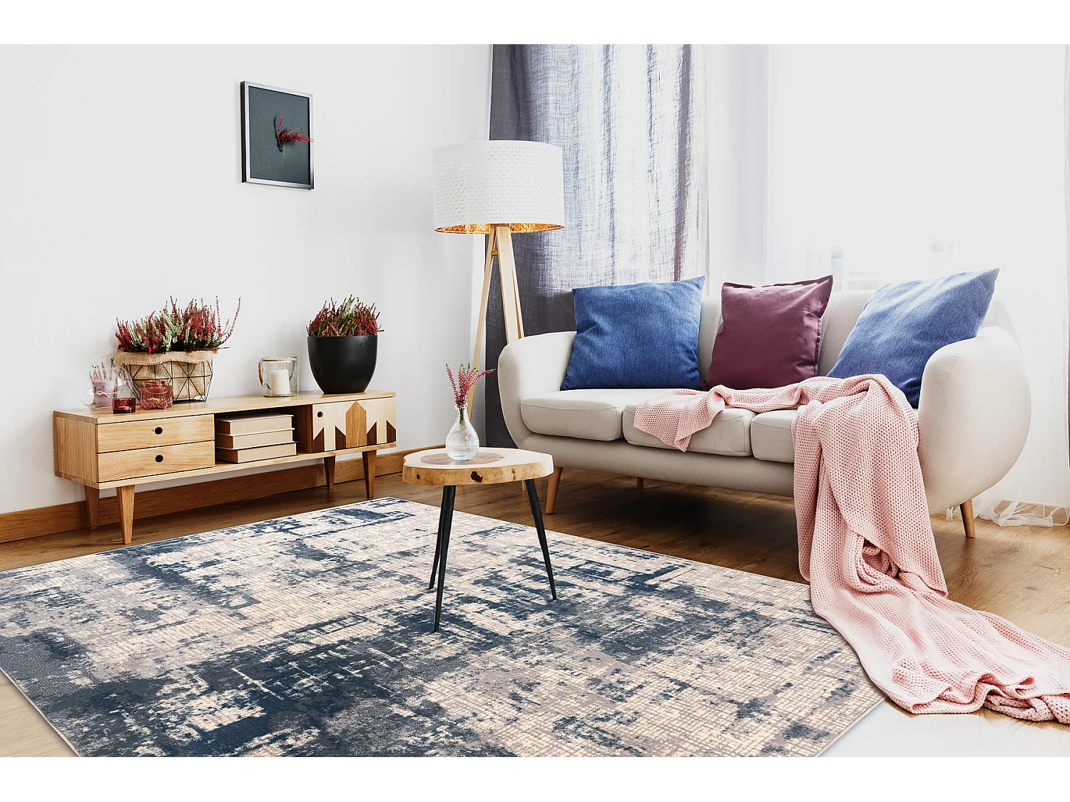 Tapis NAIN Abstraction, vintage, 7005/51655 beige / bleu 80x150 cm